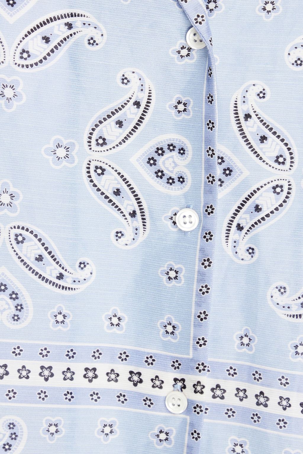 SANDRO Paisley-print linen-blend shirt