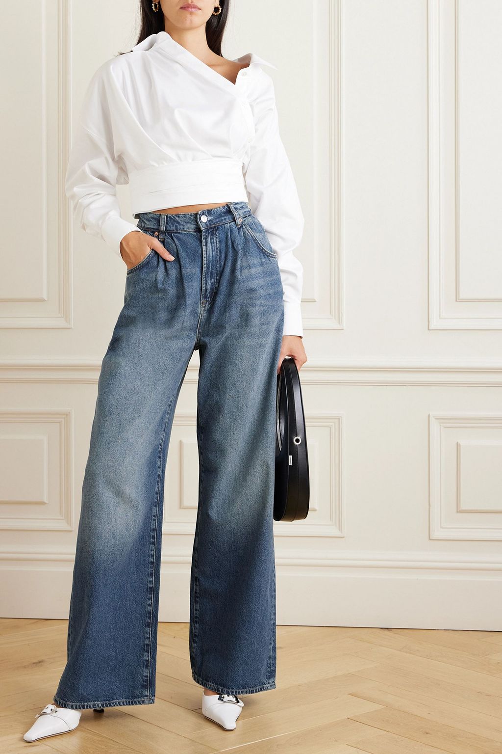 GRLFRND Chloe high-rise wide-leg jeans
