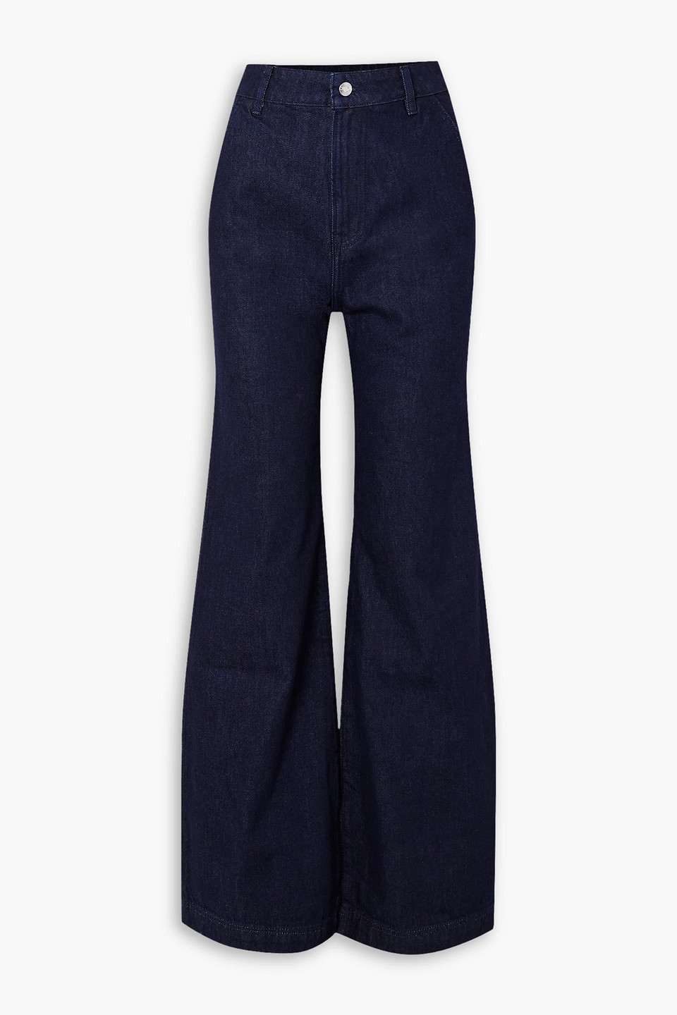 Grlfrnd Camille High-rise Flared Jeans In Dark Denim