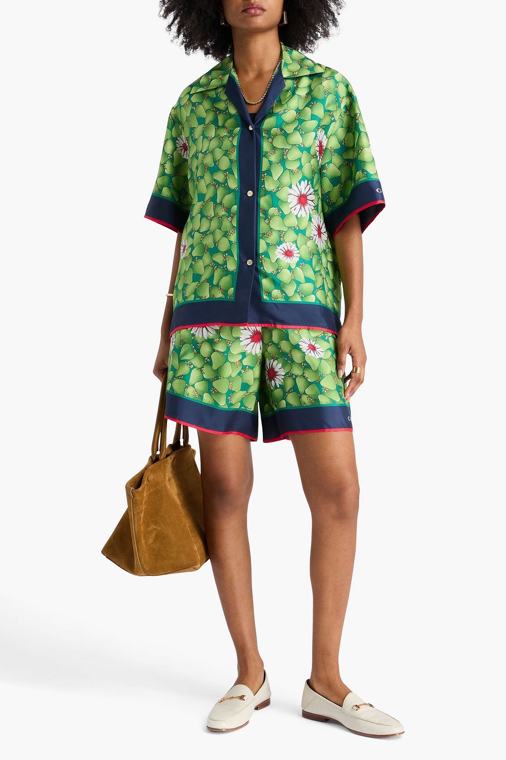 GUCCI Printed silk-twill shirt