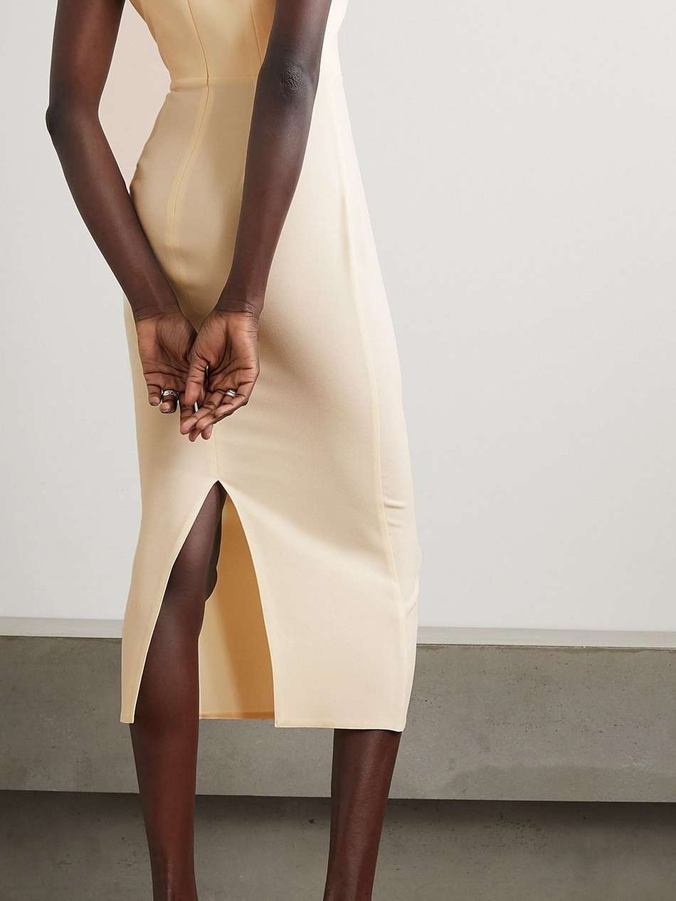 mannor stretch-crepe midi dress
