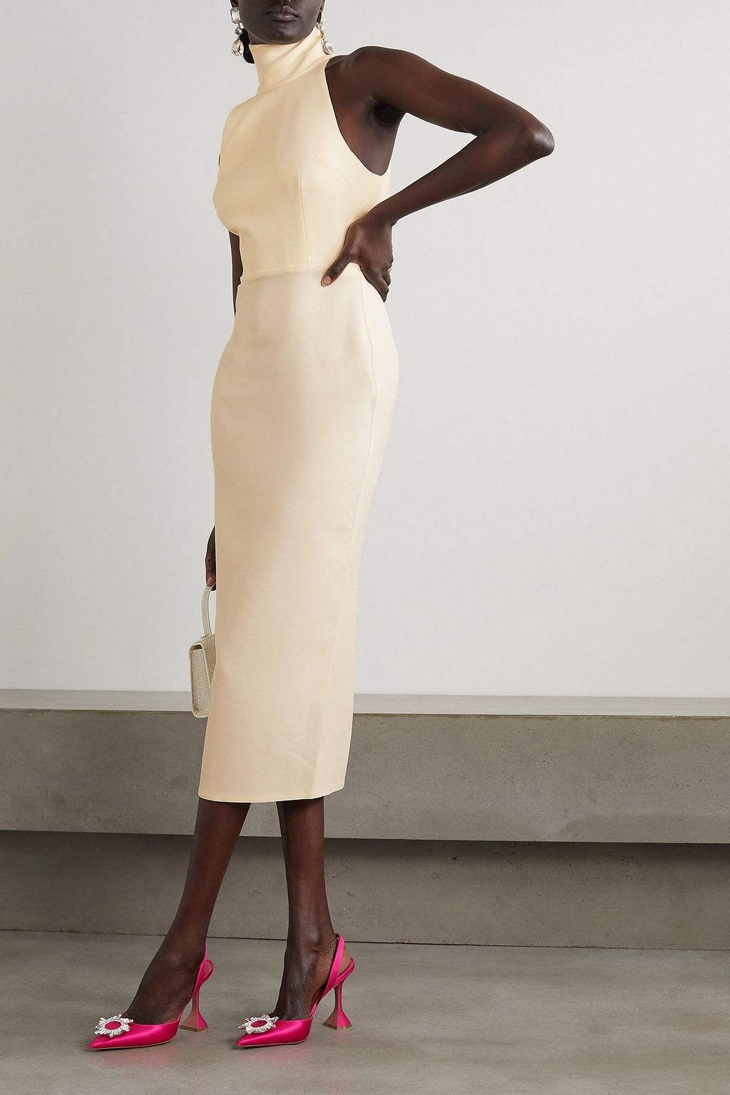 ALEX PERRY Mannor stretch-crepe midi dress