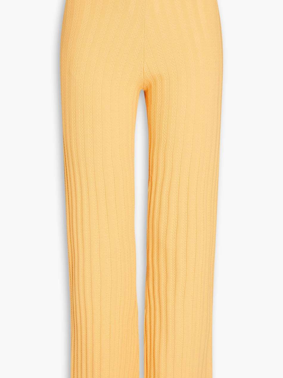 ribbed-knit flared pants