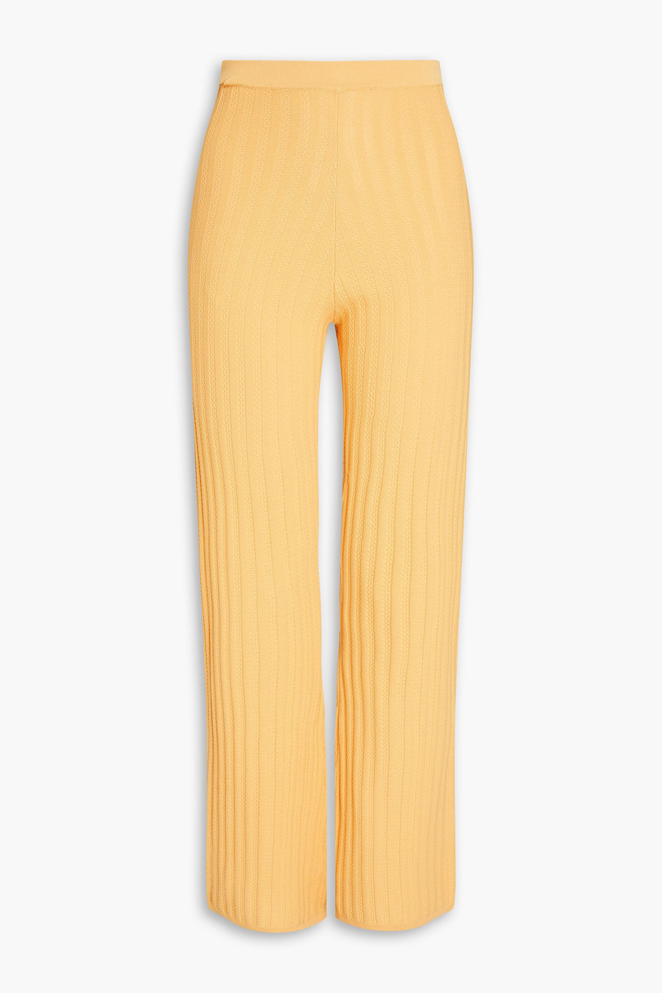 Sandro Knitted Bootcut Pants In Saffron