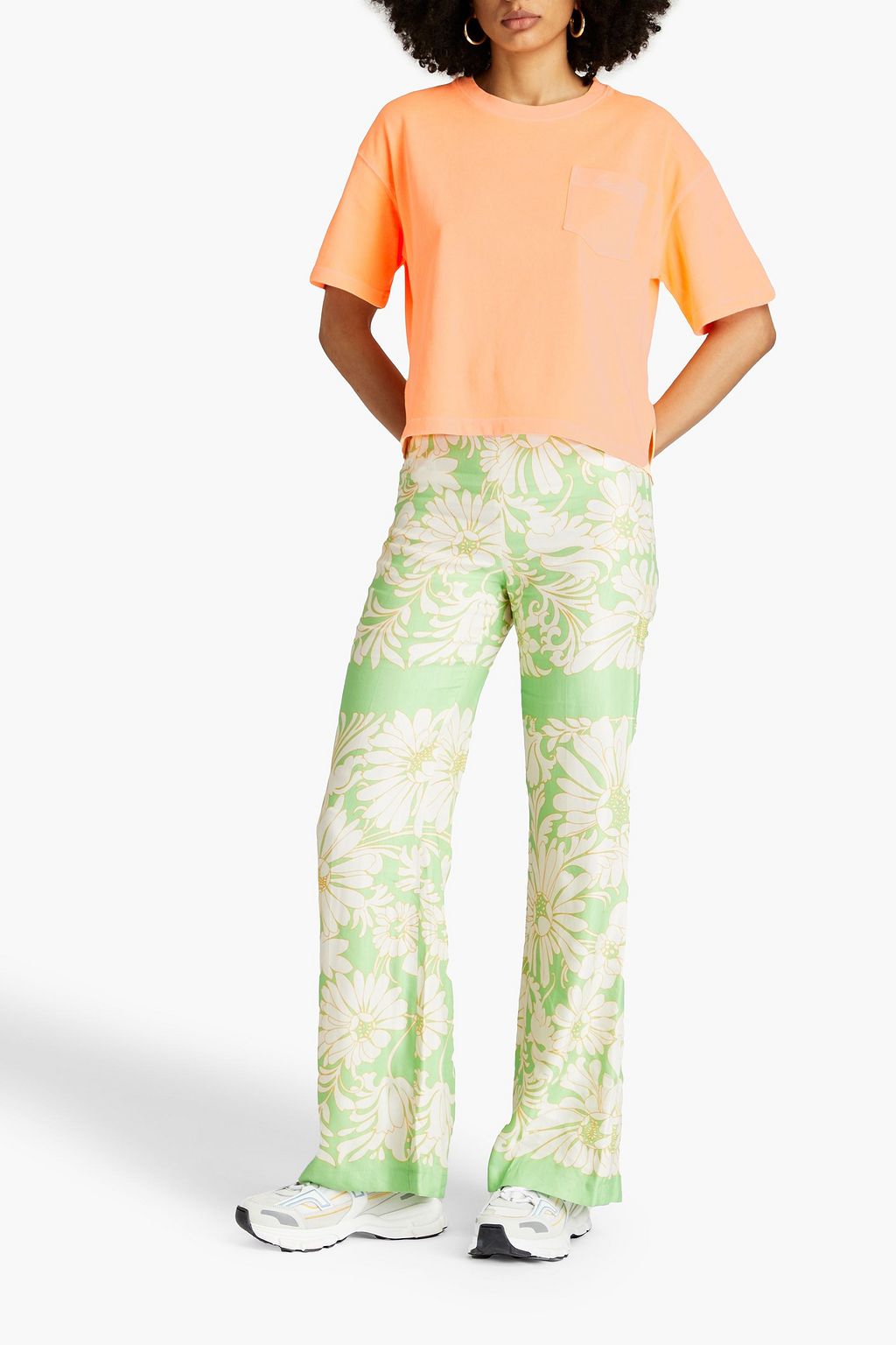 SANDRO Embroidered cotton-jersey T-shirt