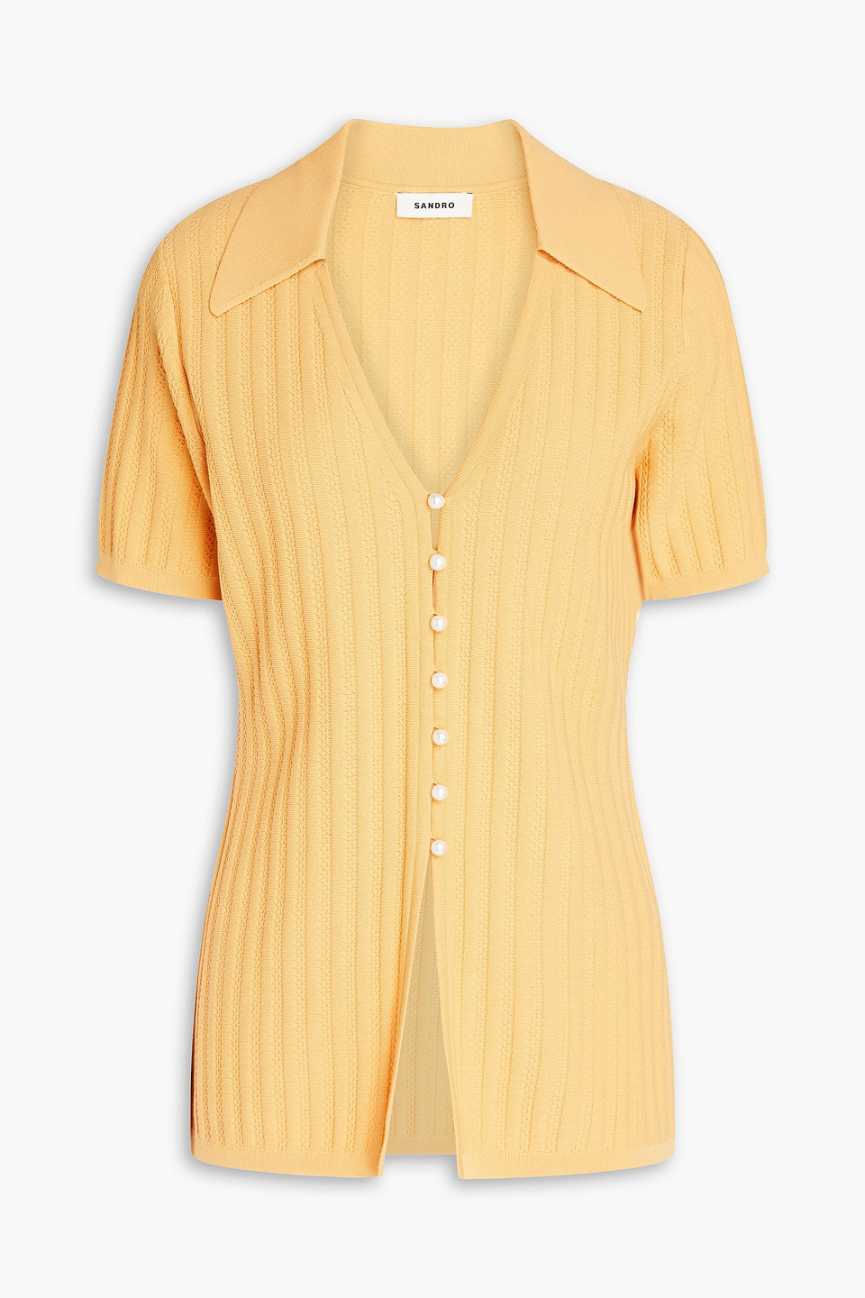 Sandro Porto Knitted Cardigan In Saffron