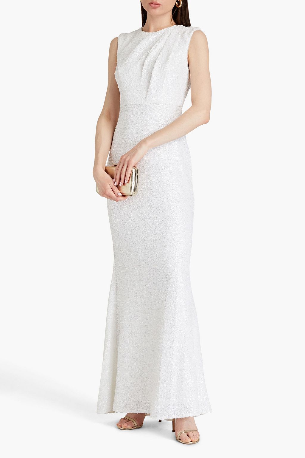 BADGLEY MISCHKA Sequined mesh gown | THE OUTNET