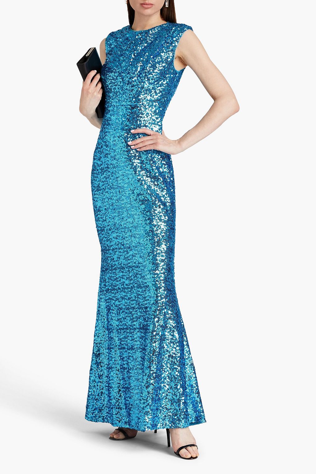 BADGLEY MISCHKA Sequined mesh gown | THE OUTNET