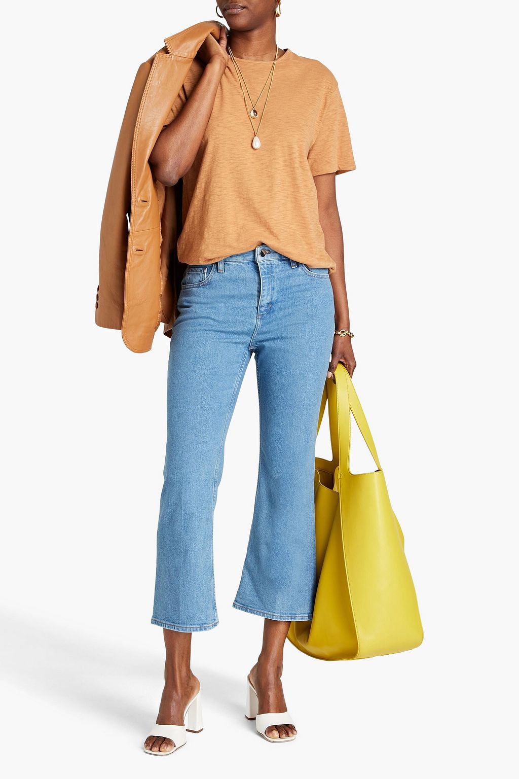 THEORY Cropped low-rise kick-flare jeans