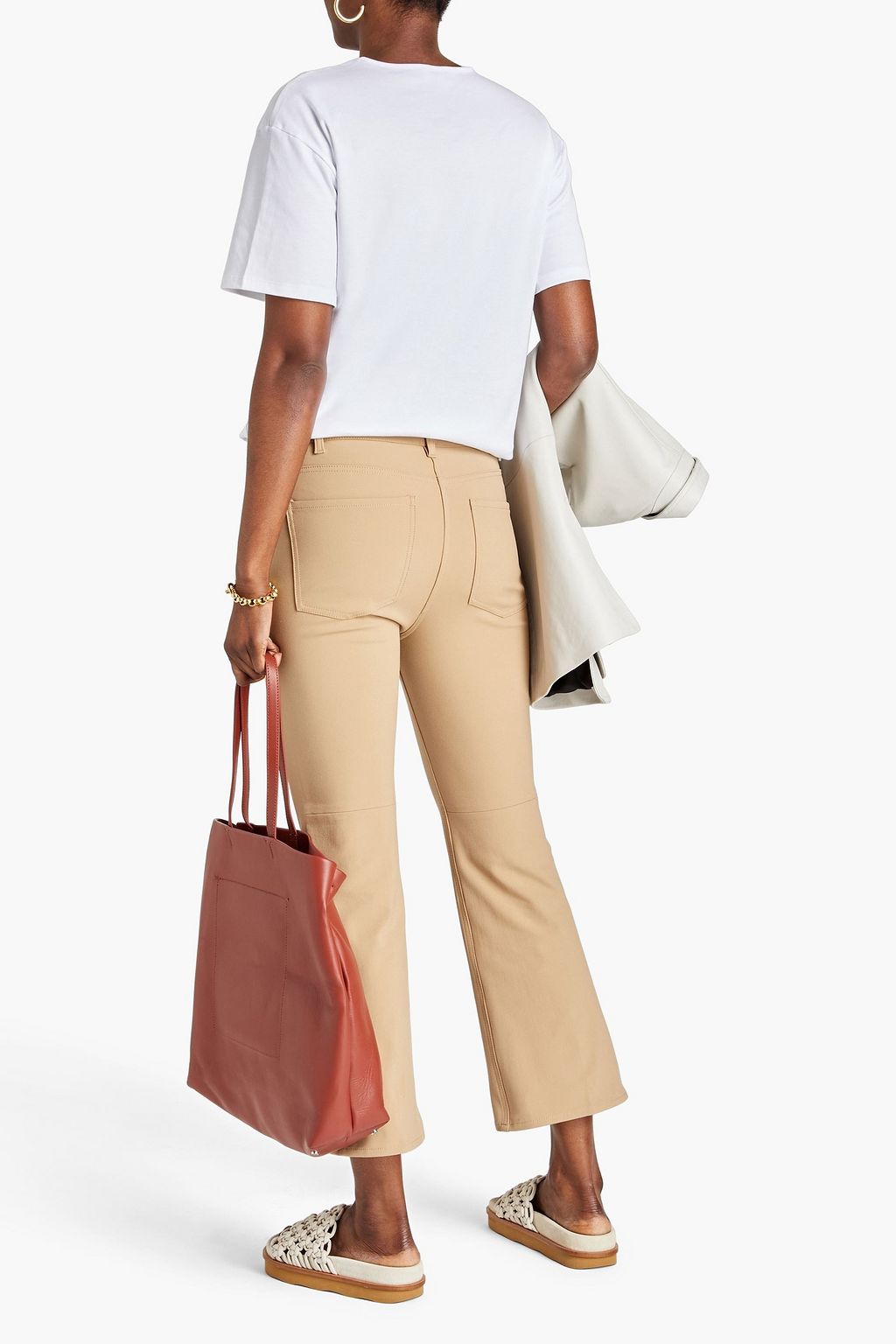 THEORY Stretch-cotton twill kick-flare pants