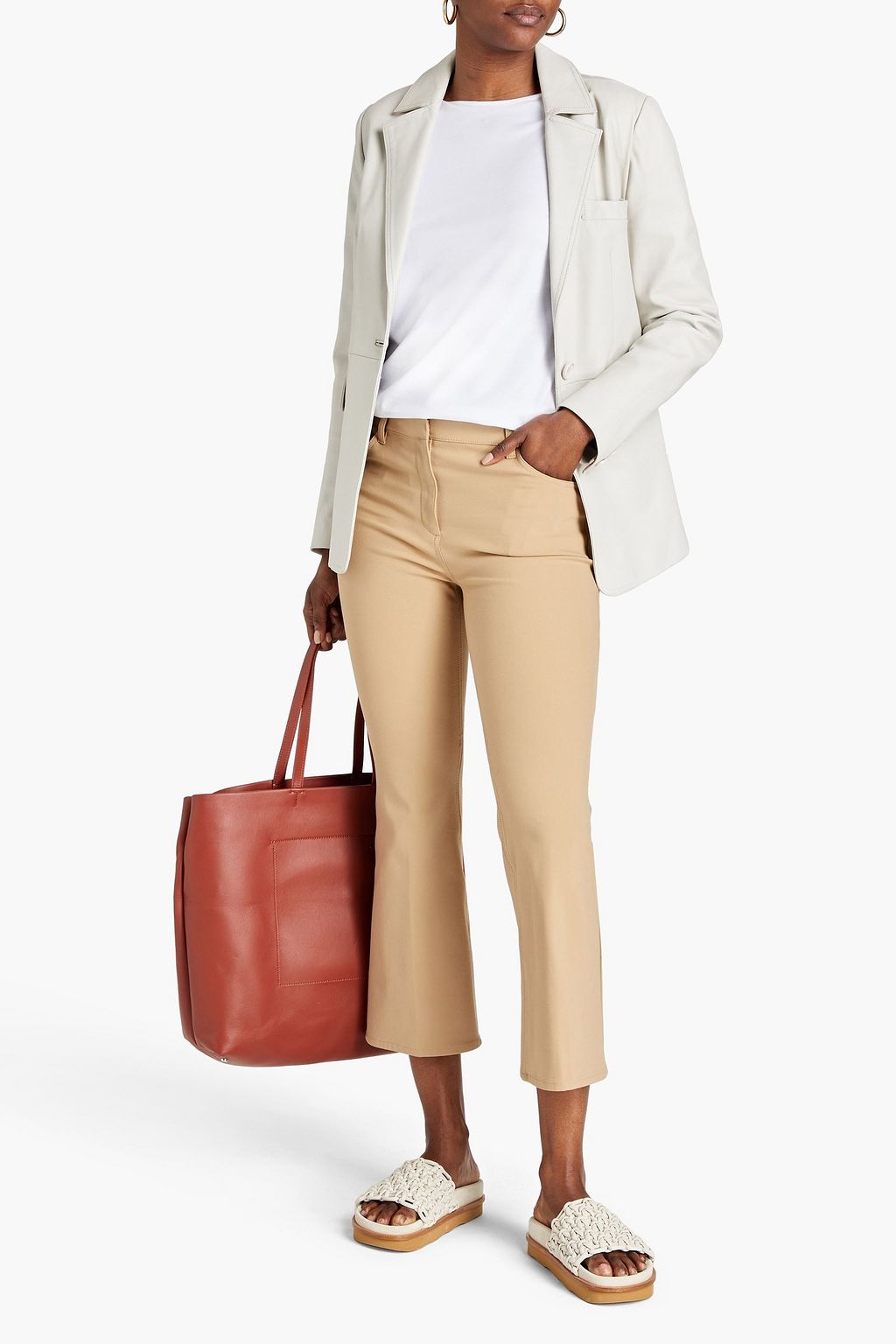 THEORY Stretch-cotton twill kick-flare pants