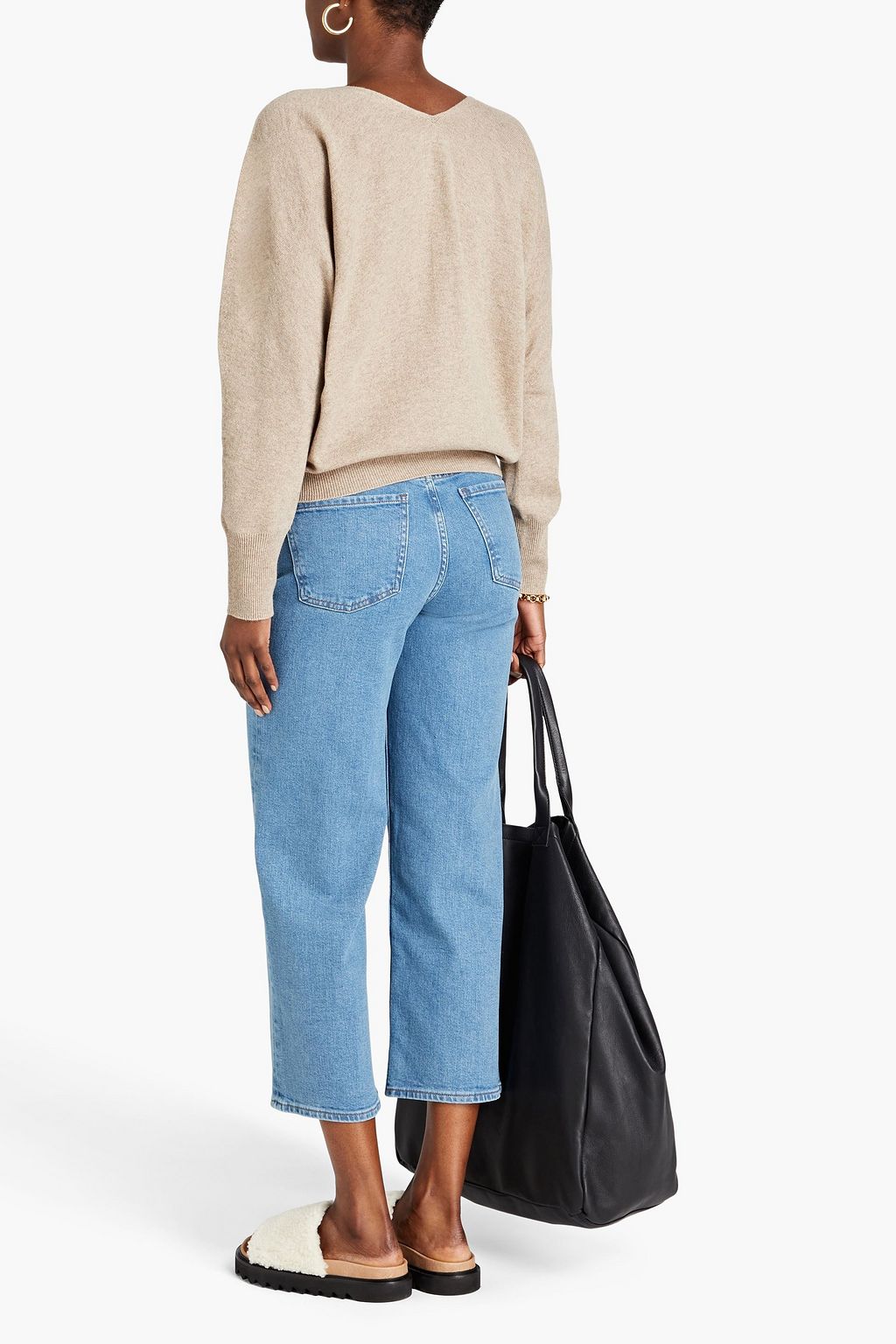 THEORY Hoch sitzende Cropped Jeans mit weitem Bein