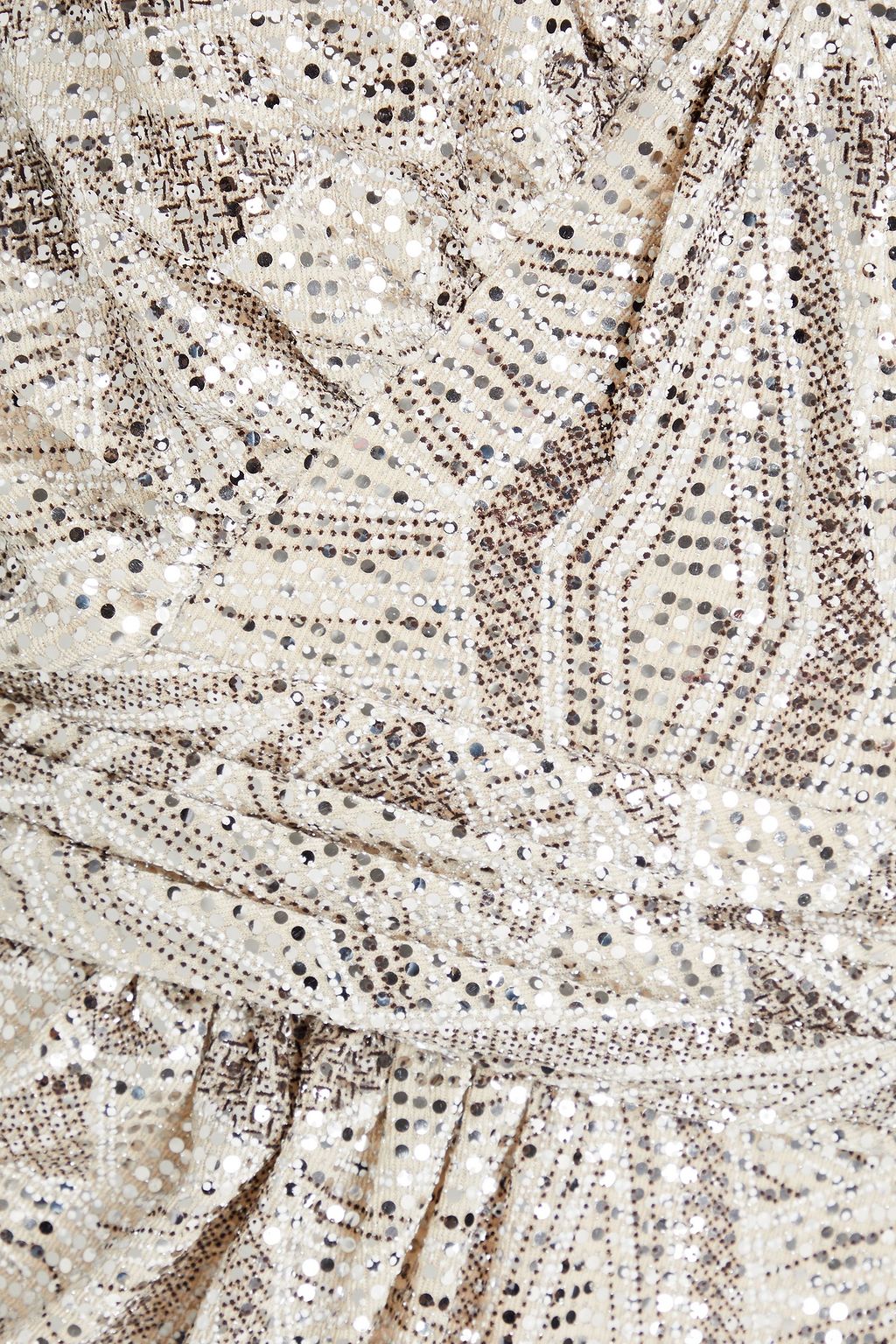 BADGLEY MISCHKA فستان متوسط الطول بكتف واحد من الجيرسيه مزين بالترتر