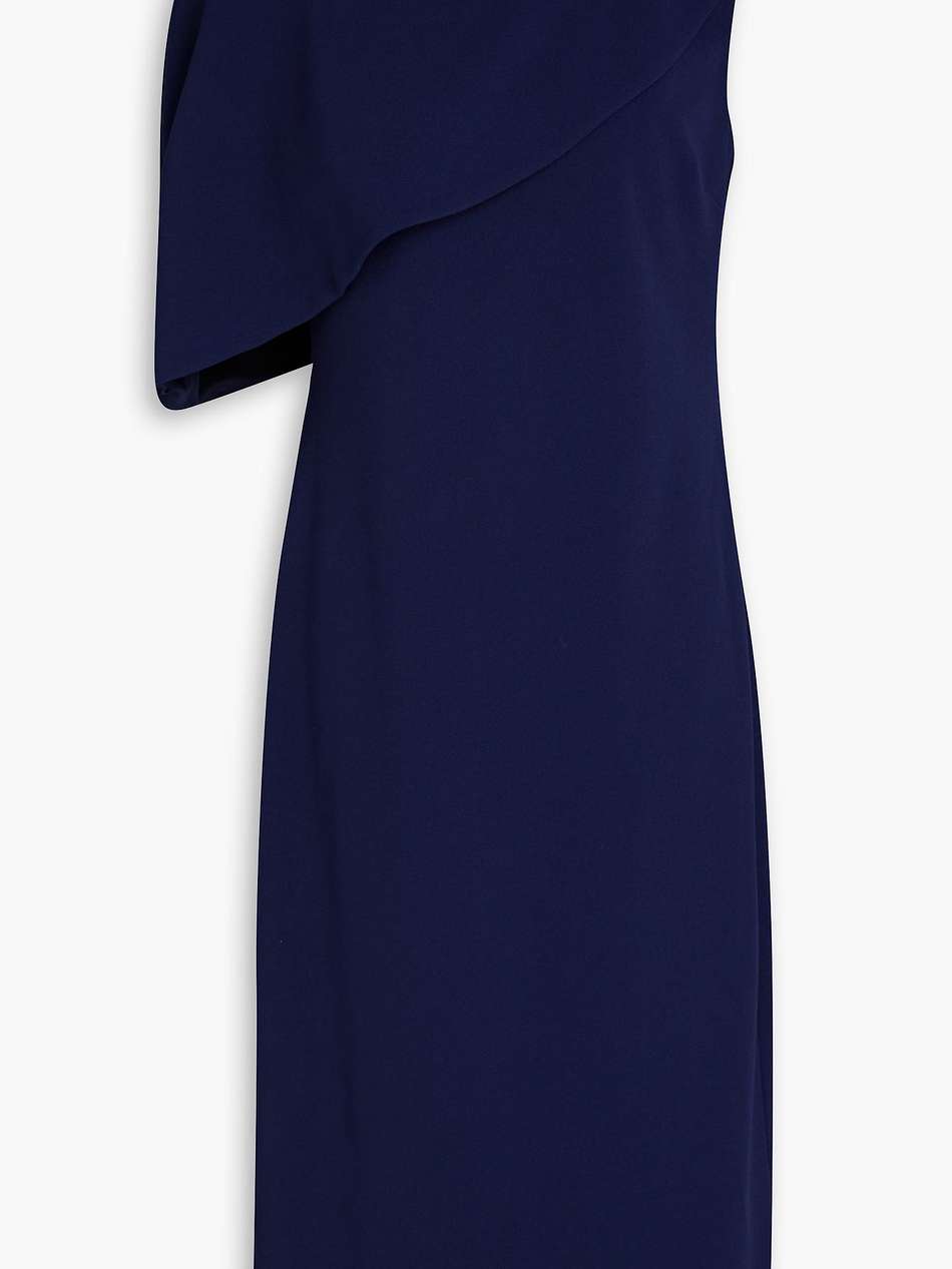 button-embellished crepe midi dress