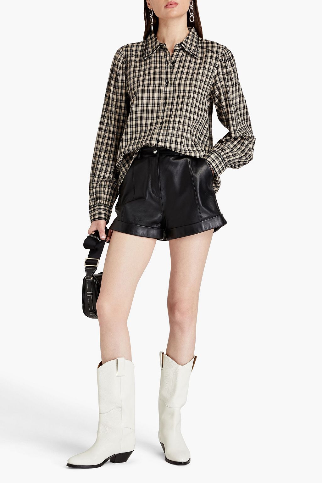 BA&SH Sandy checked cotton shirt