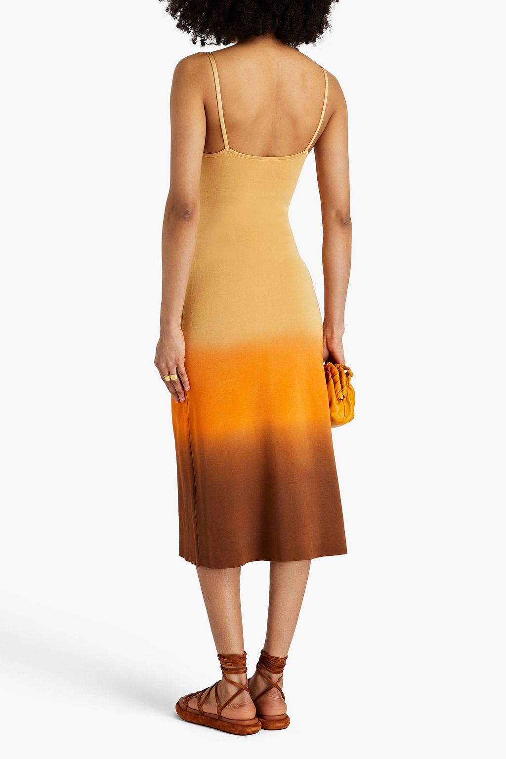 SANDRO Aja dégradé cutout stretchknit midi dress THE