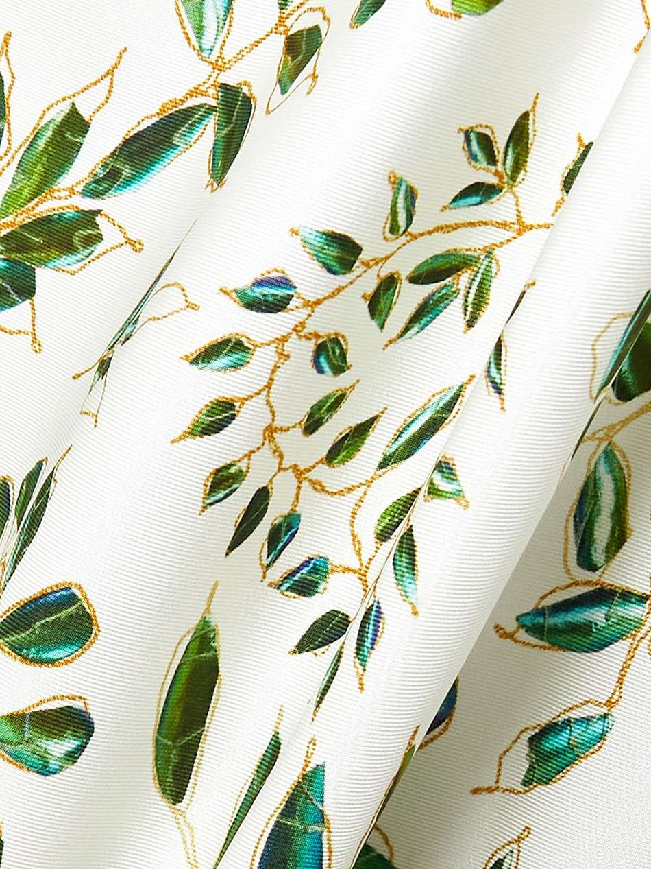 cold-shoulder tulle-trimmed floral-print silk-twill midi dress