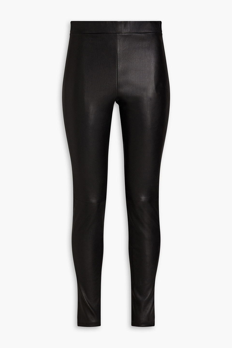 Shop Theory Bristol Leather Leggings In Black