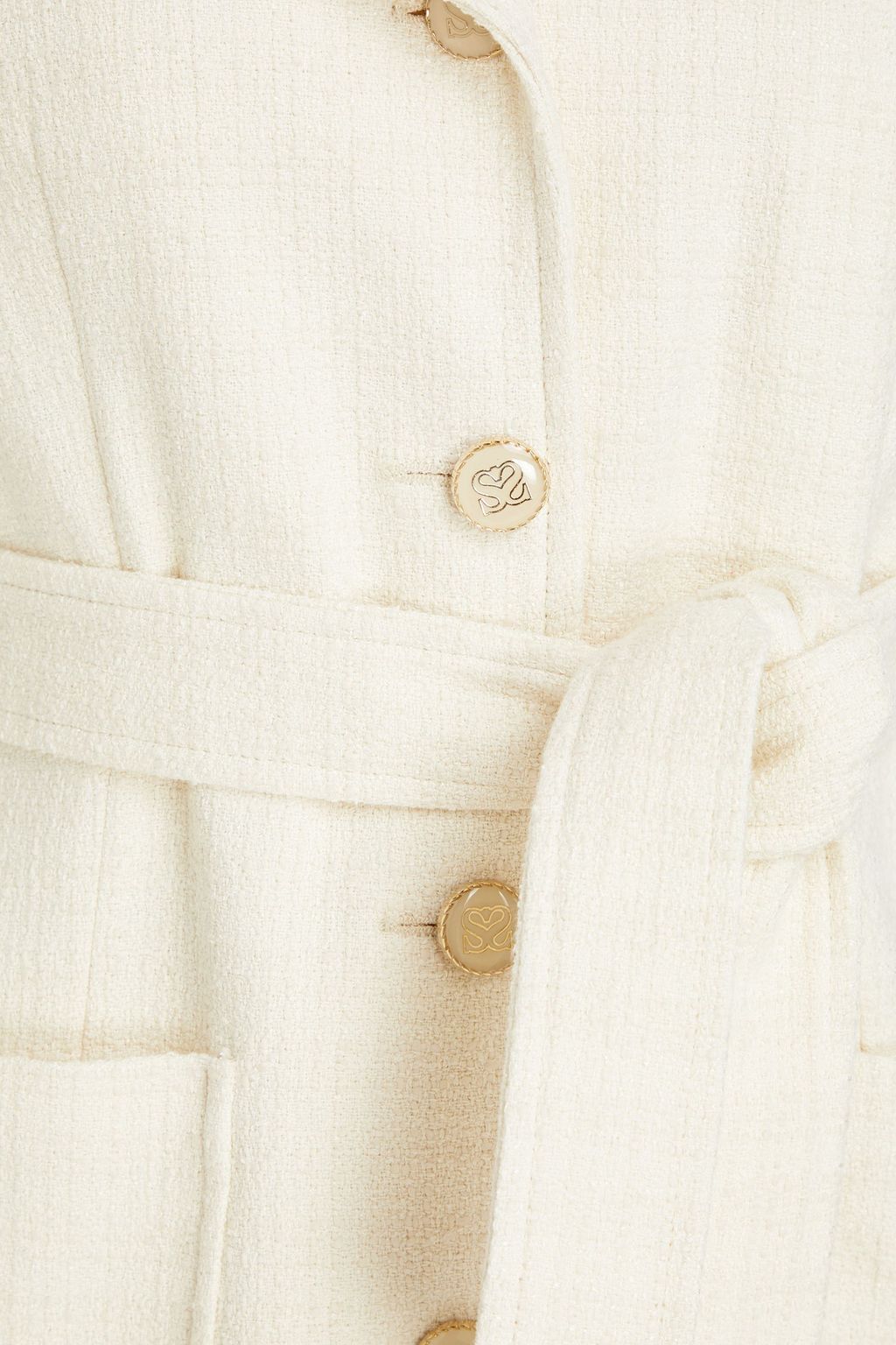 SANDRO Belted tweed jacket