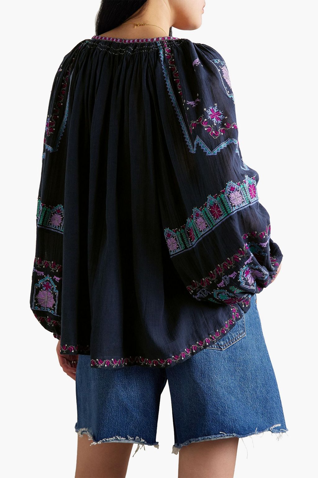 ISABEL MARANT Clive embroidered cotton-voile blouse
