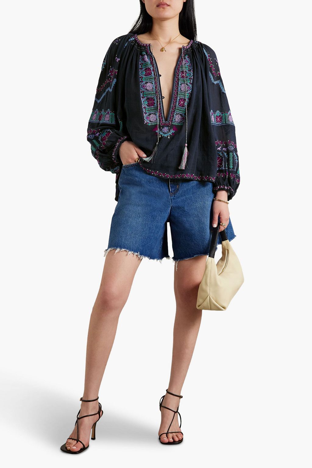 ISABEL MARANT Clive embroidered cotton-voile blouse
