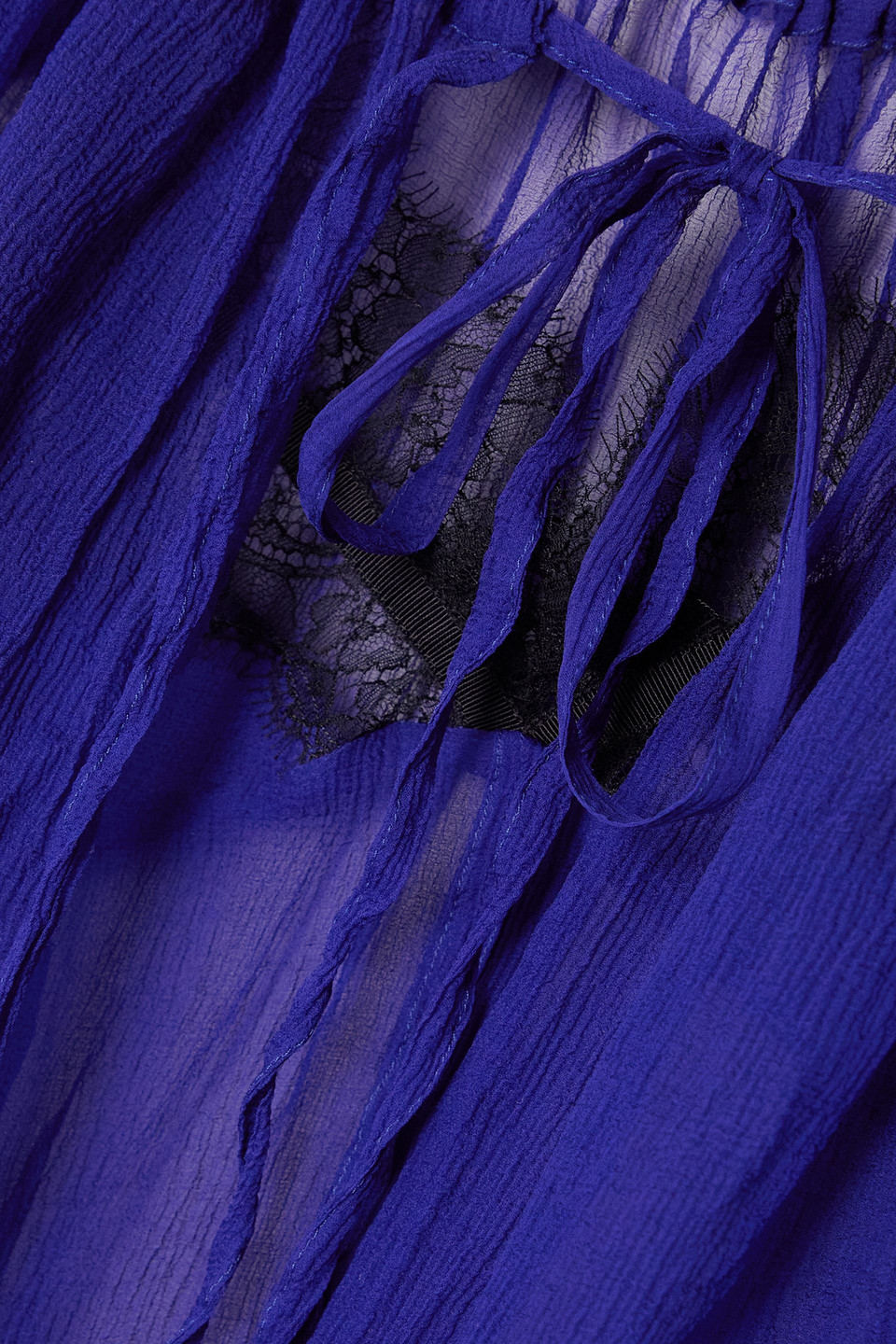 Dries Van Noten Layered Silk-blend Crepon Top In Blue