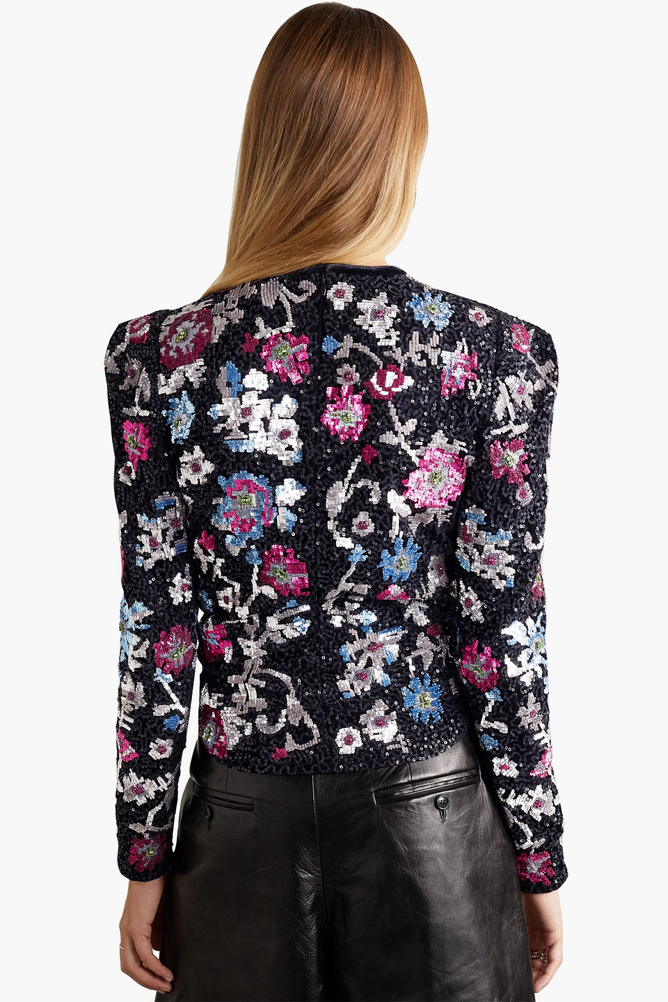 Isabel Marant Milawen Embellished Velvet Blouse In Schwarz