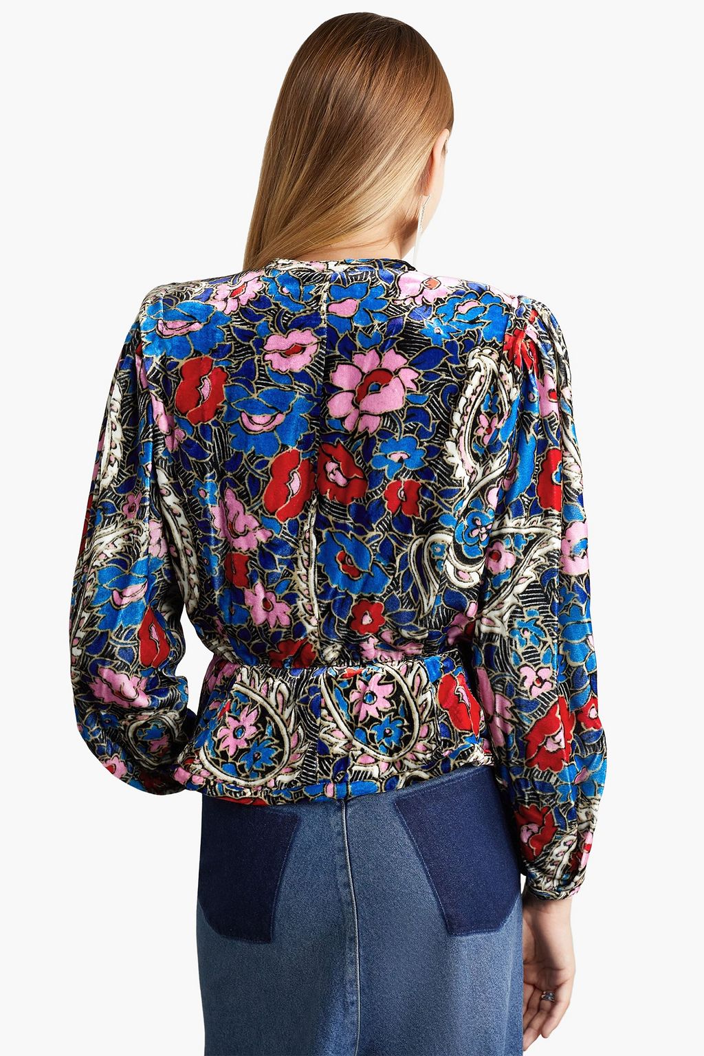 ISABEL MARANT Menelia floral-print velvet top