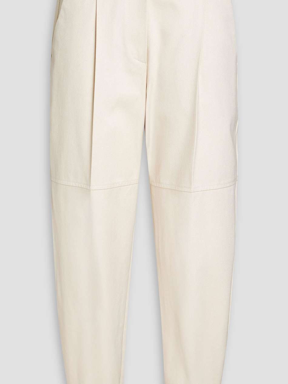cropped cotton-twill tapered pants