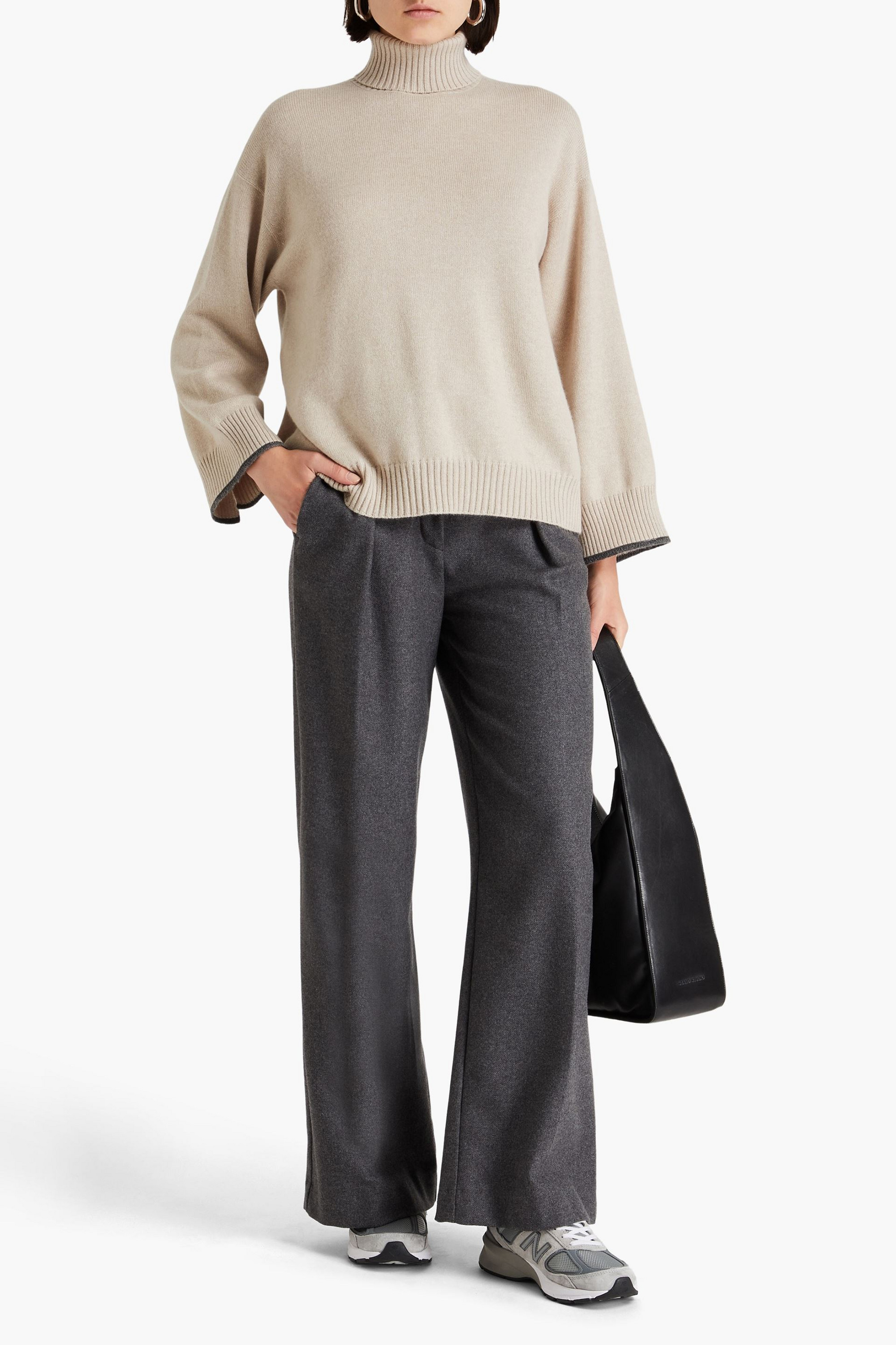 Brunello Cucinelli Bead-embellished cashmere turtleneck sweater