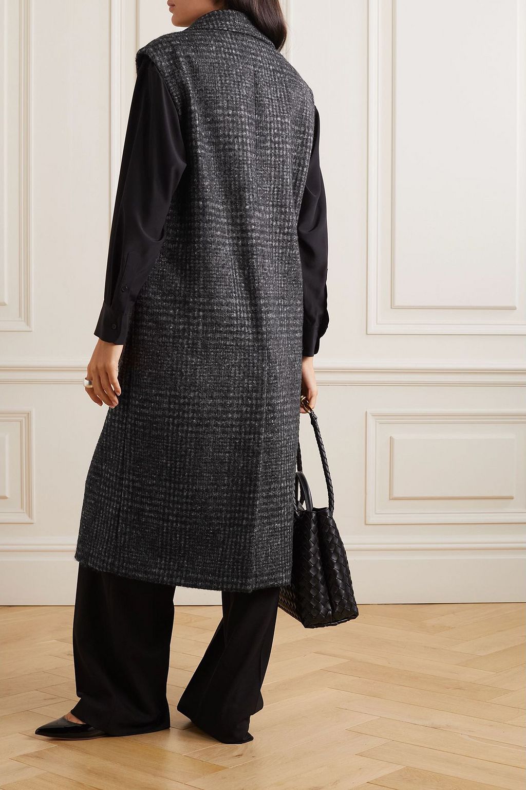 BRUNELLO CUCINELLI Oversized double-breasted Prince of Wales checked wool-blend coat