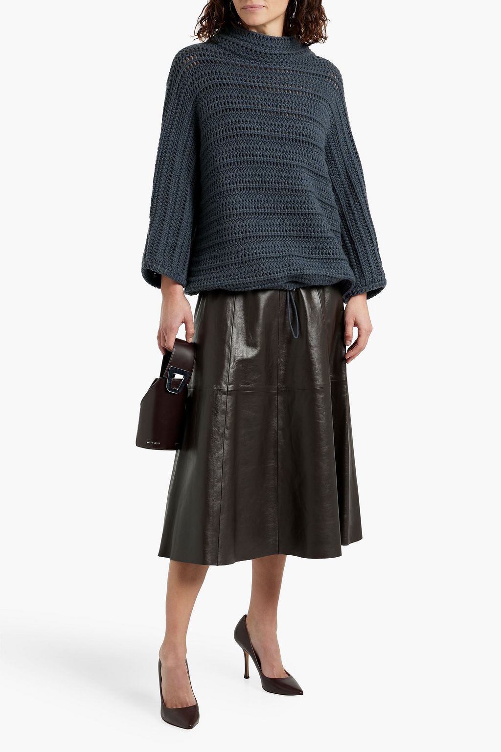 BRUNELLO CUCINELLI Open-knit cashmere turtleneck sweater