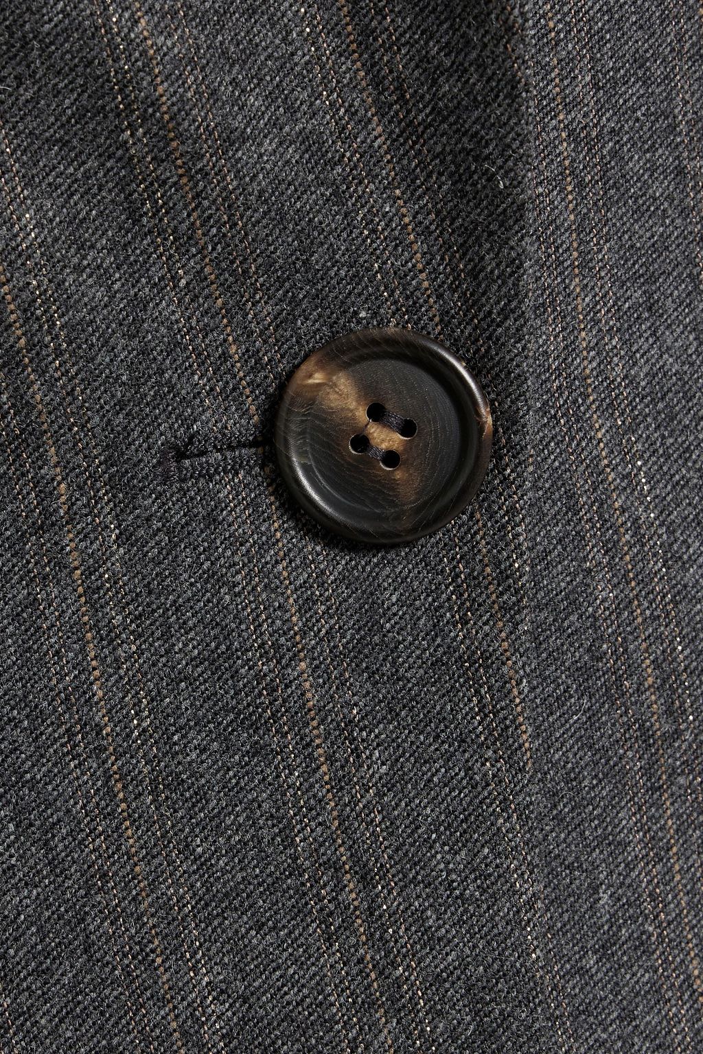 BRUNELLO CUCINELLI Bead-embellished metallic pinstriped twill blazer