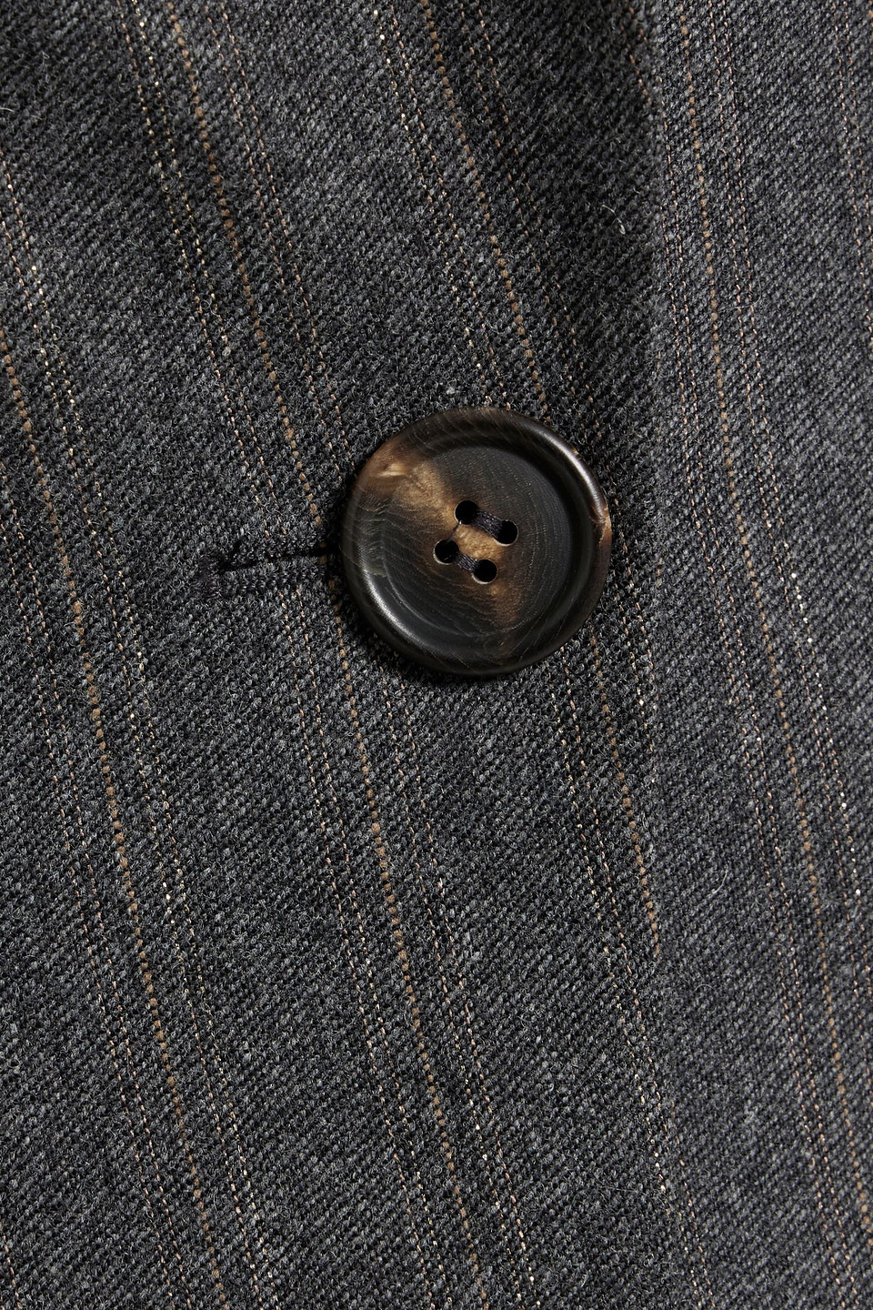 BRUNELLO CUCINELLI BEAD-EMBELLISHED METALLIC PINSTRIPED TWILL BLAZER