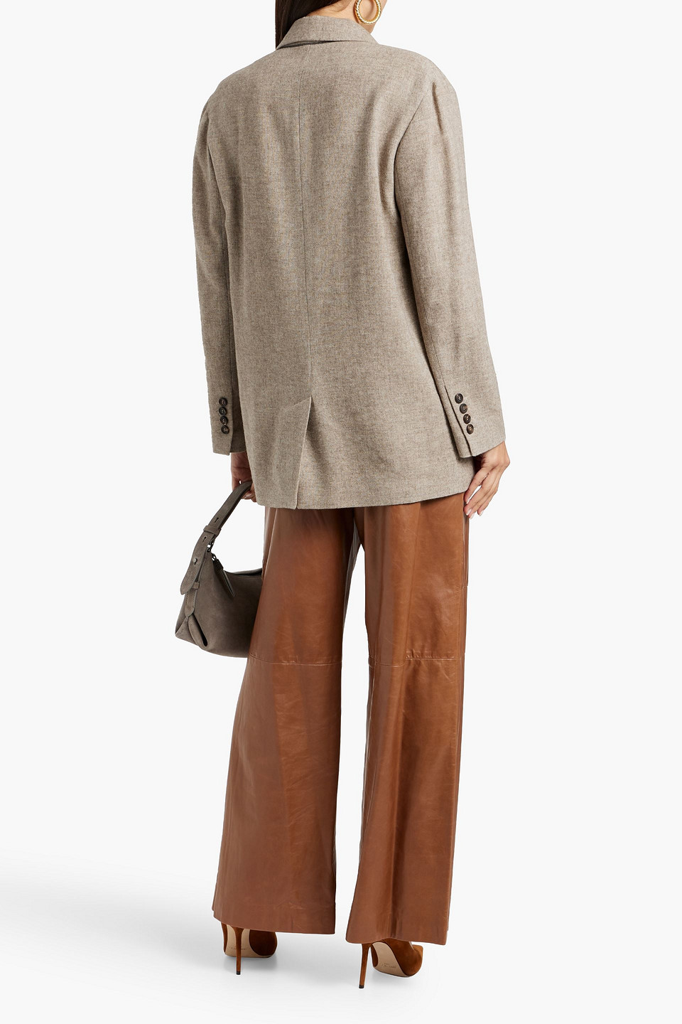 Shop Brunello Cucinelli Bead-embellished Yak Blazer In Sand