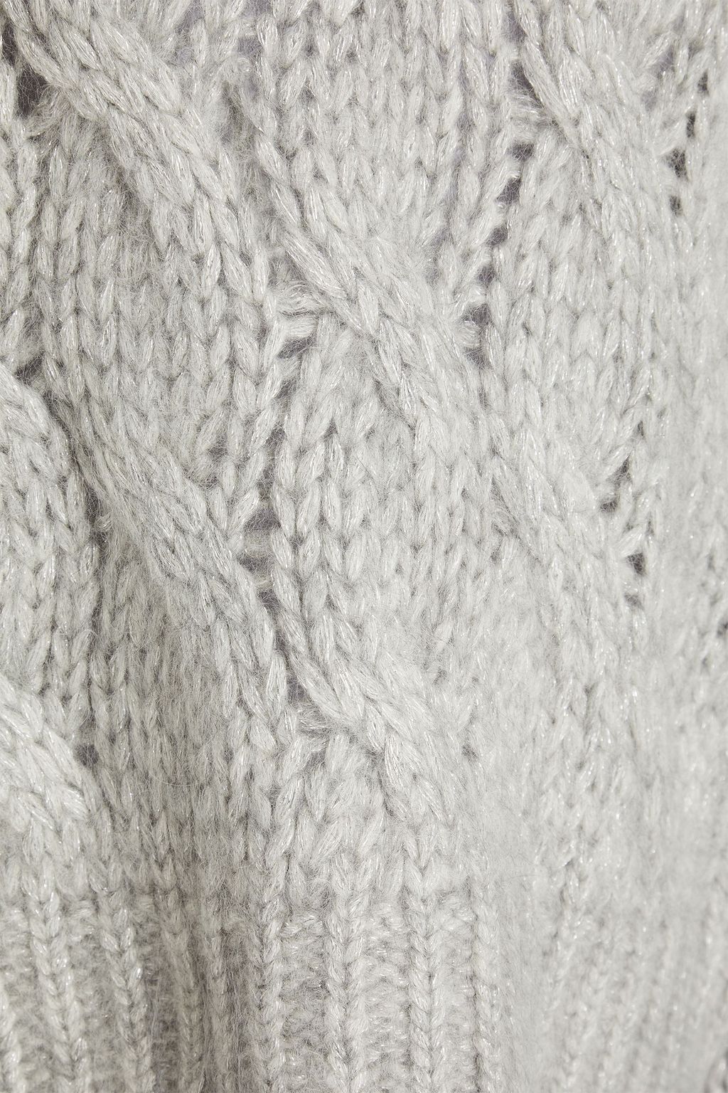 BRUNELLO CUCINELLI 메탈릭 케이블 니트 스웨터