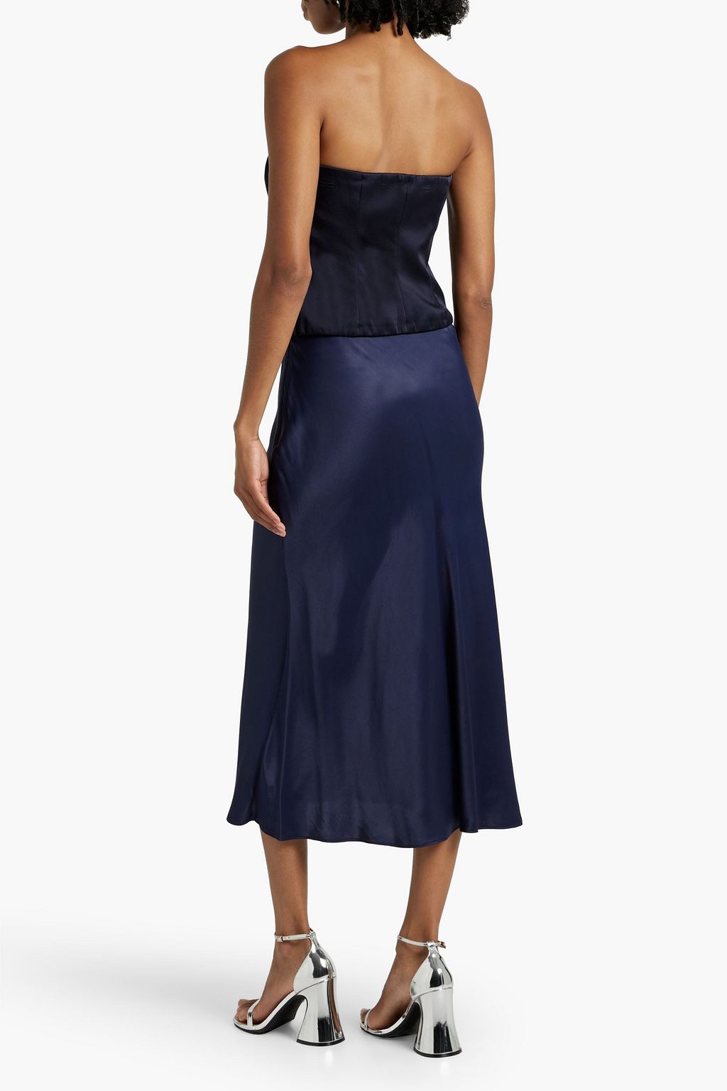 BRUNELLO CUCINELLI Strapless satin-crepe top
