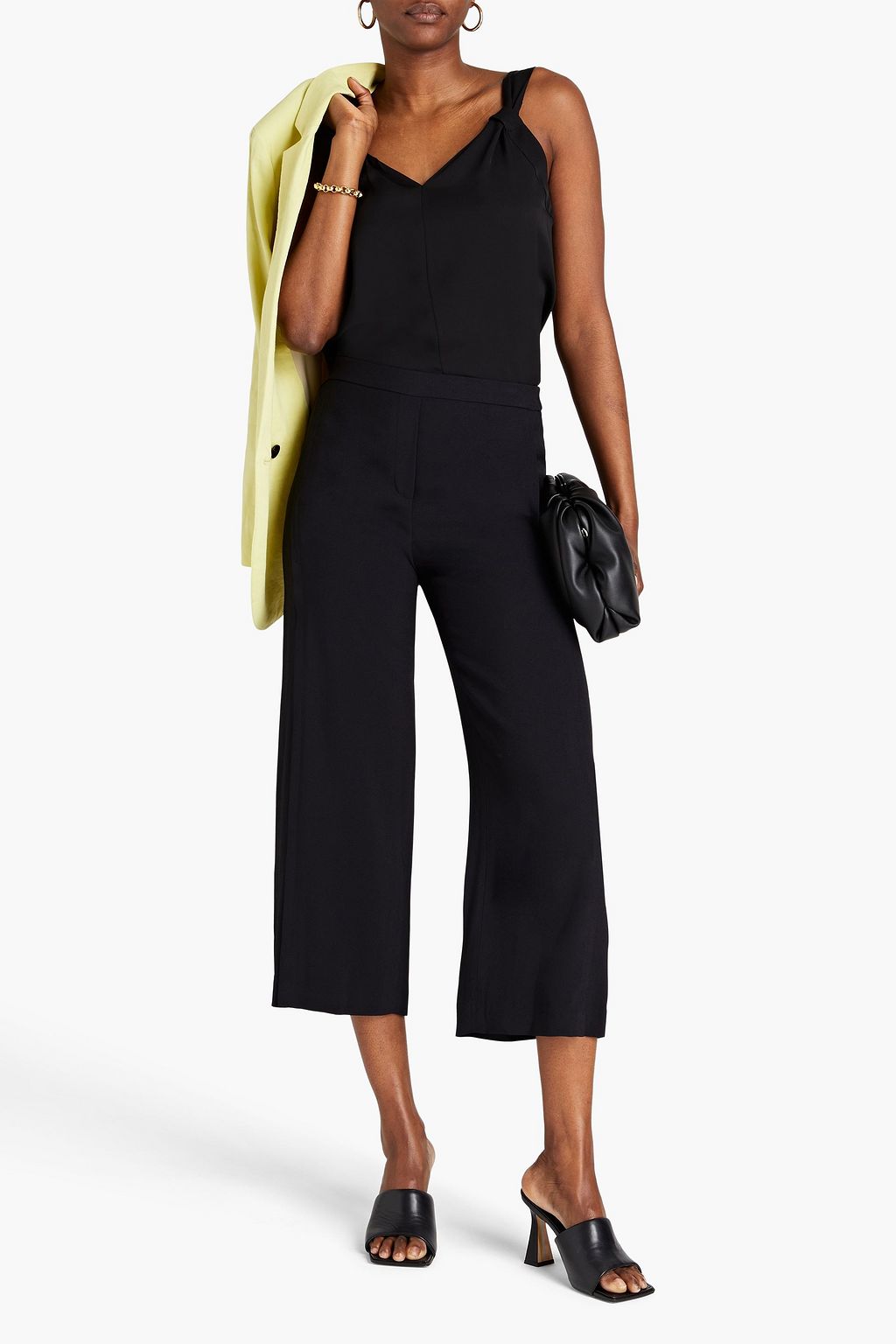 THEORY Cropped crepe straight-leg pants