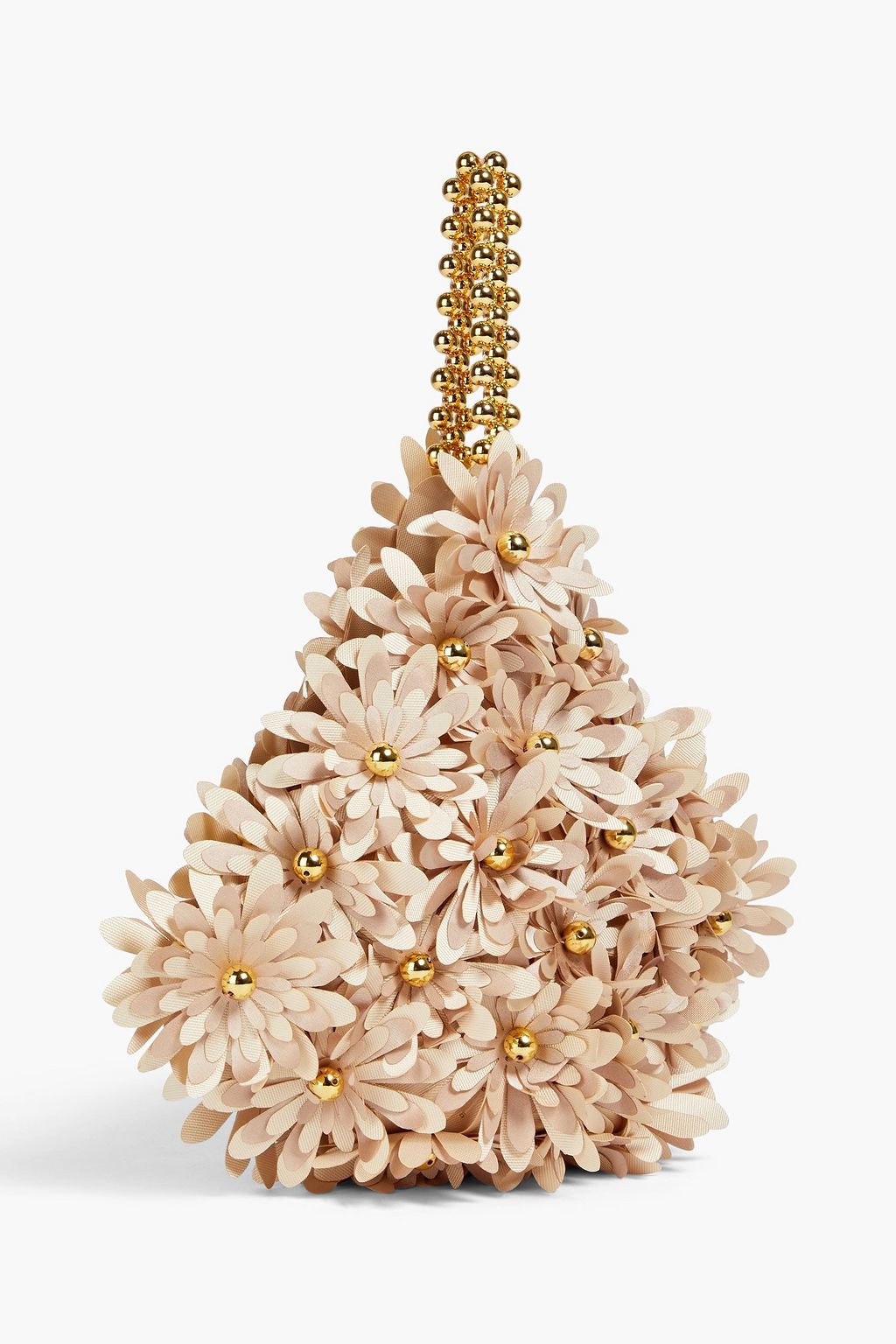 VANINA Inflorescence embellished metallic woven tote