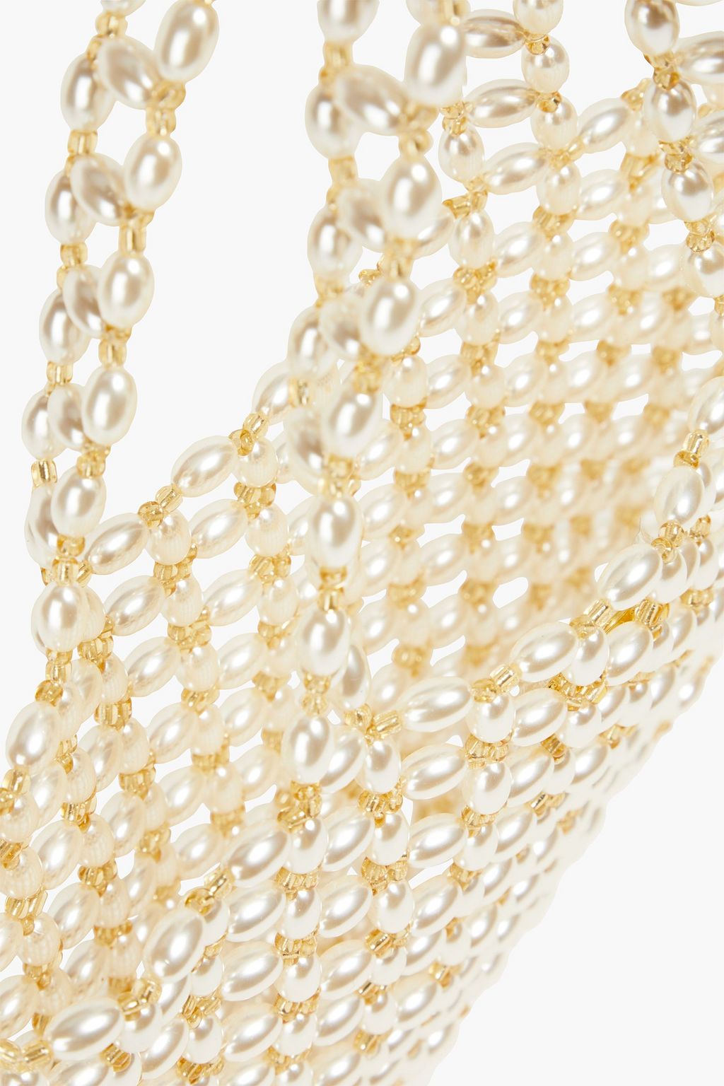 VANINA Sable Nacré beaded faux pearl tote
