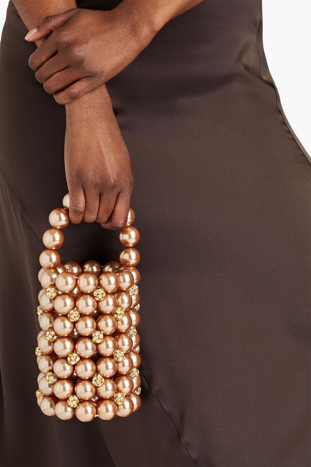 VANINA Comino crystal-embellished beaded bucket bag