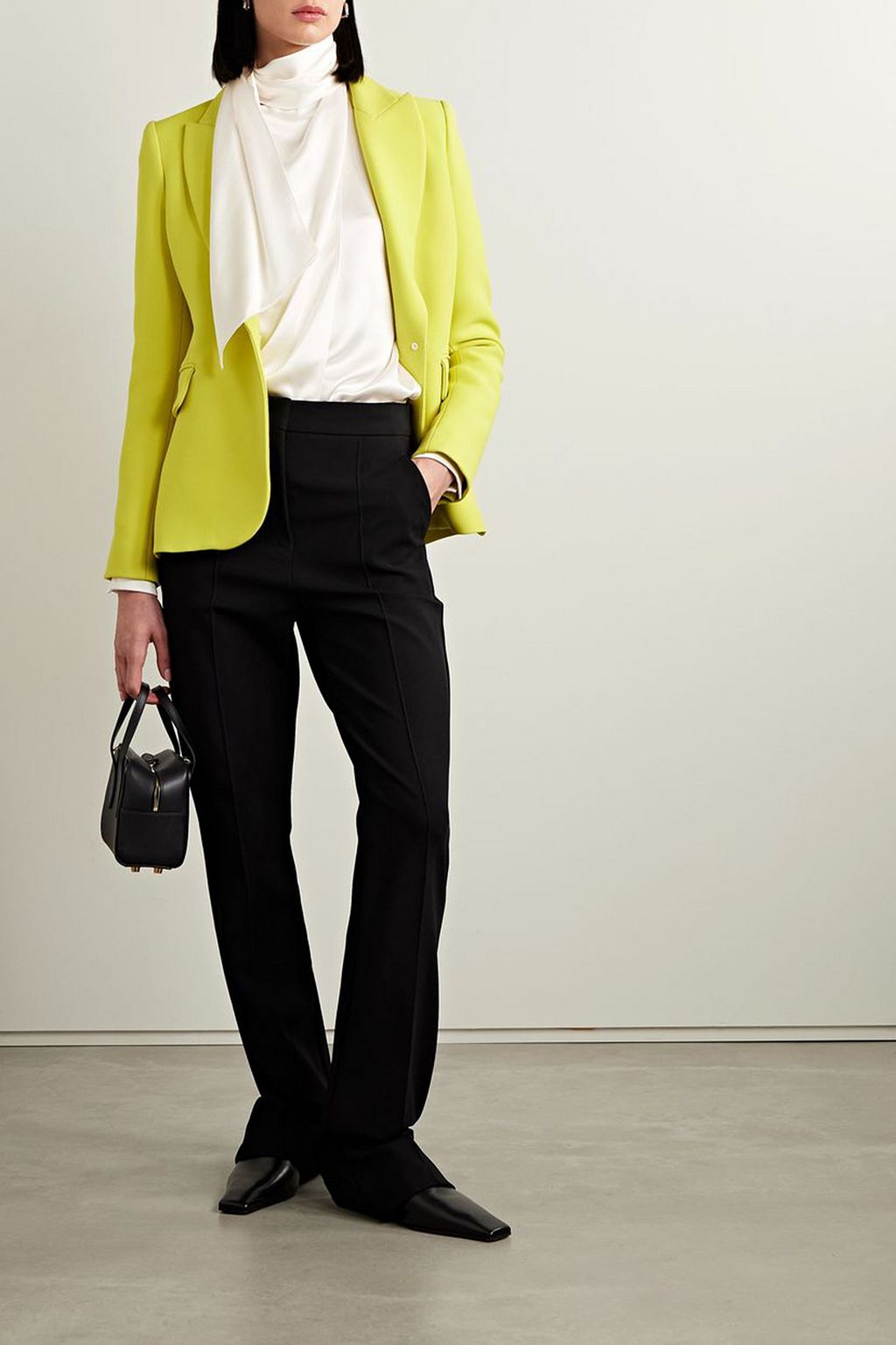 ADAM LIPPES Foulard Bluse aus Seiden-Charmeuse mit Raffungen zum Binden