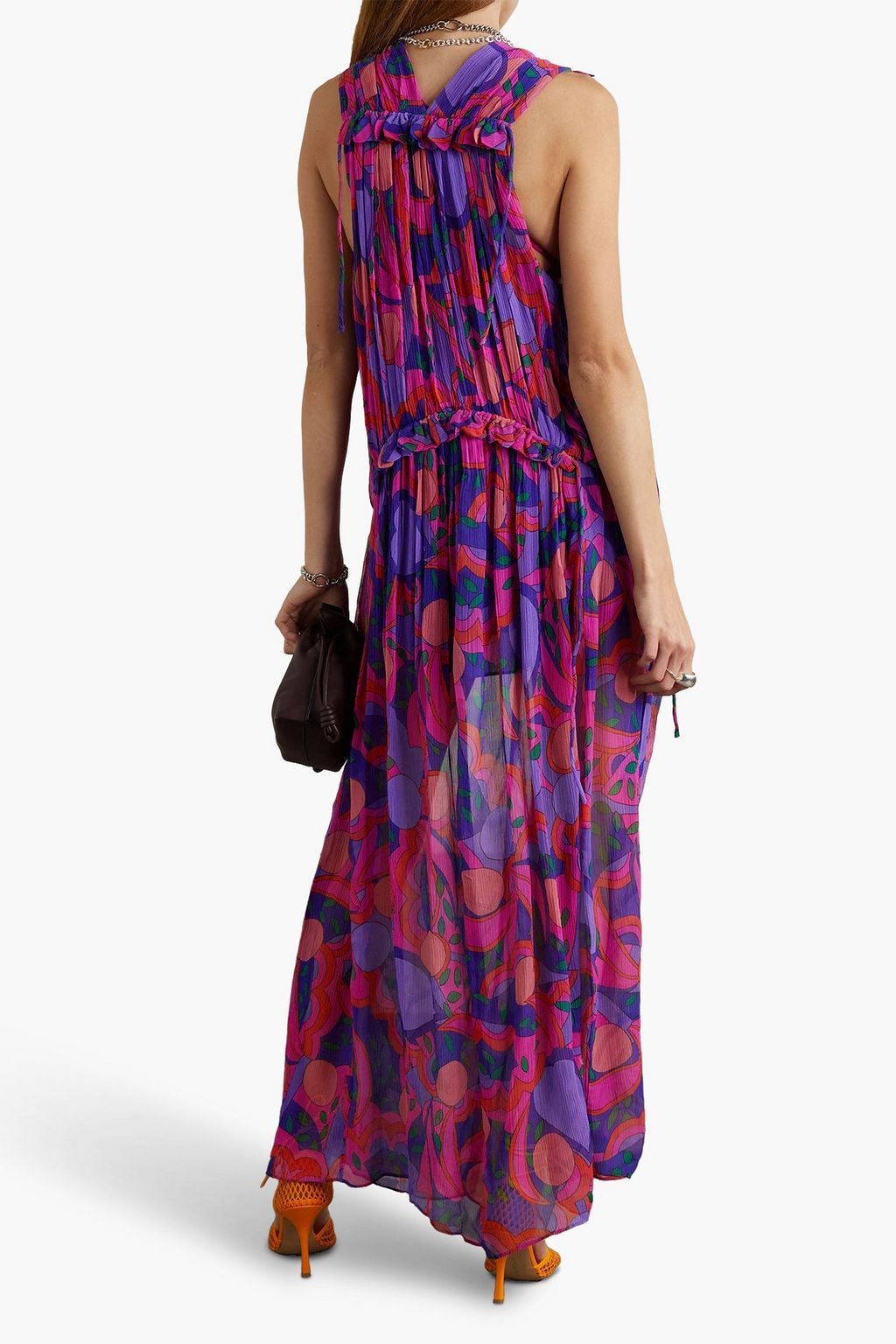 ISABEL MARANT Gathered printed silk-crepon maxi dress