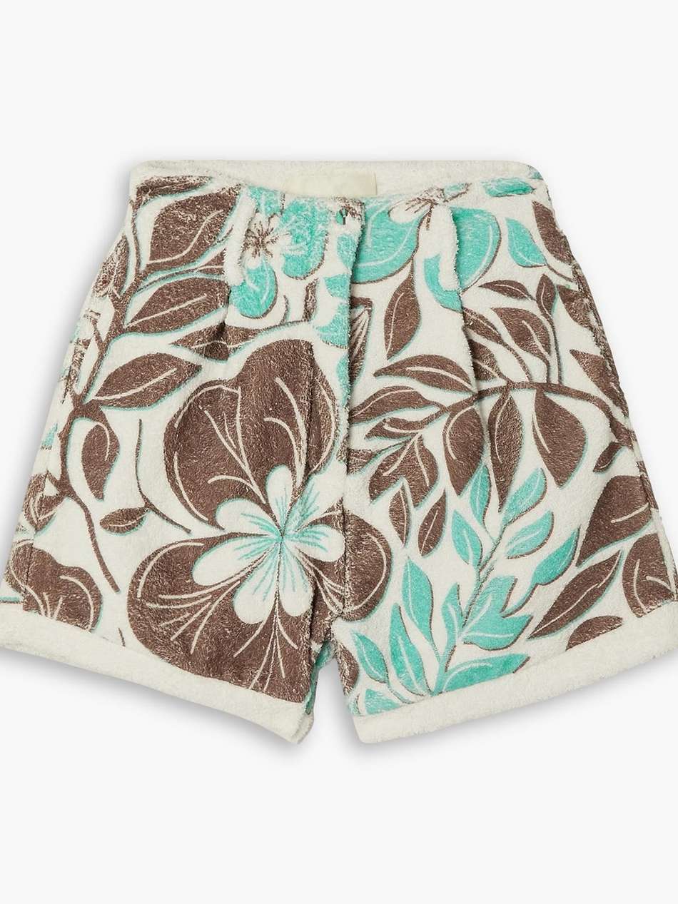 floral-print cotton-terry shorts