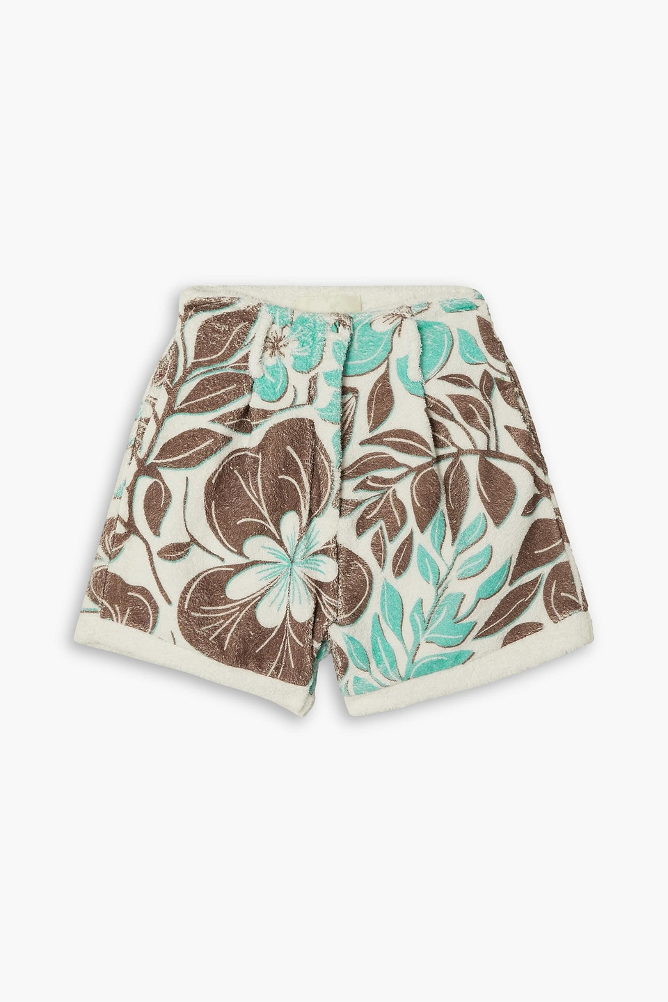 Racil Floral-print Cotton-terry Shorts In Mint