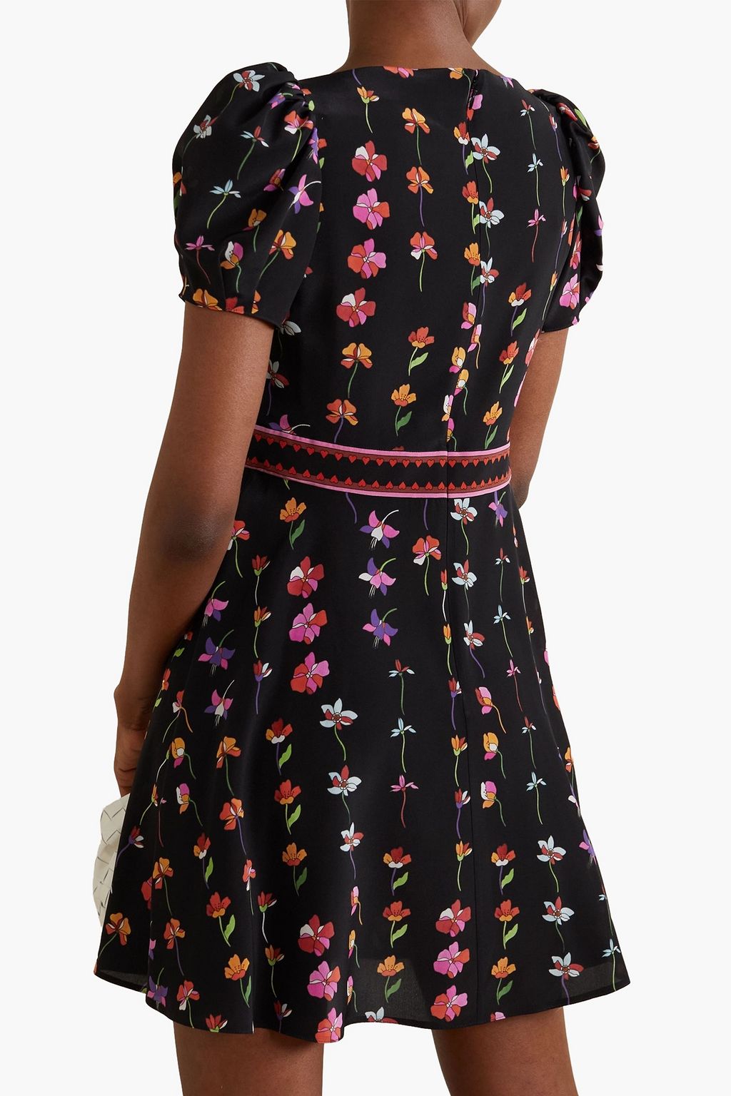 VALENTINO GARAVANI シルククレープデシン ミニワンピース フローラルプリント