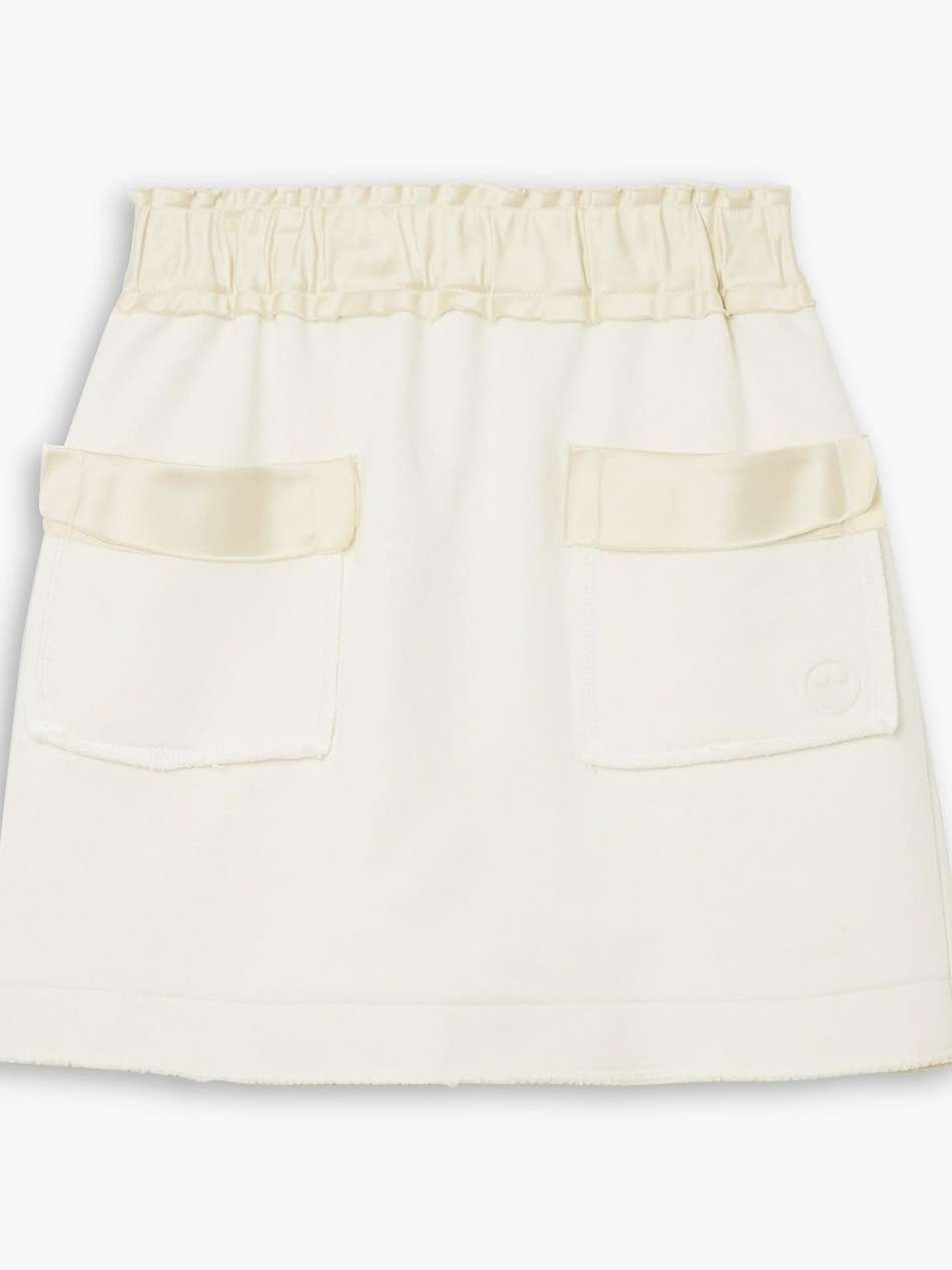 free to satin-trimmed cotton mini skirt