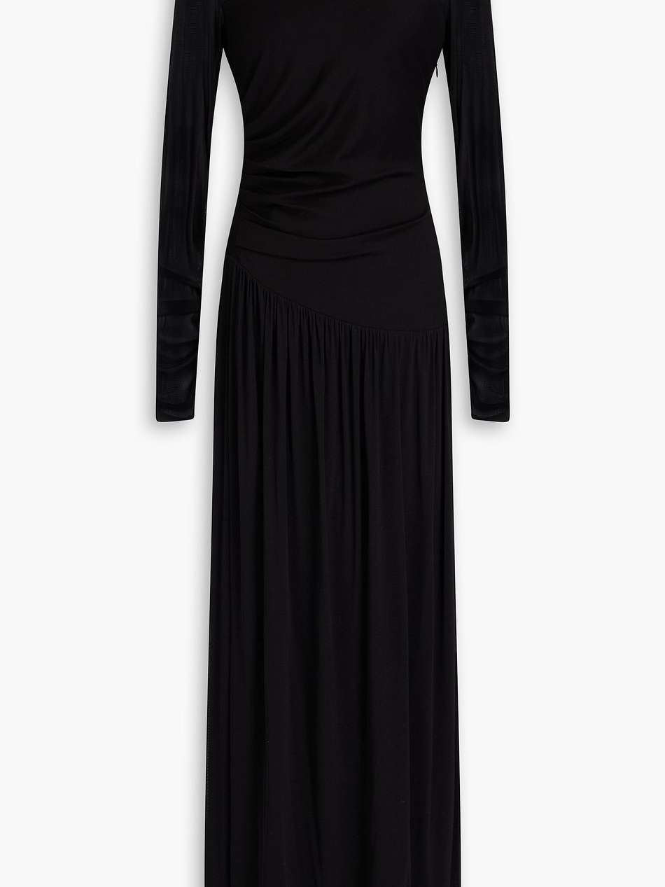 kirstie mesh-paneled jersey maxi dress