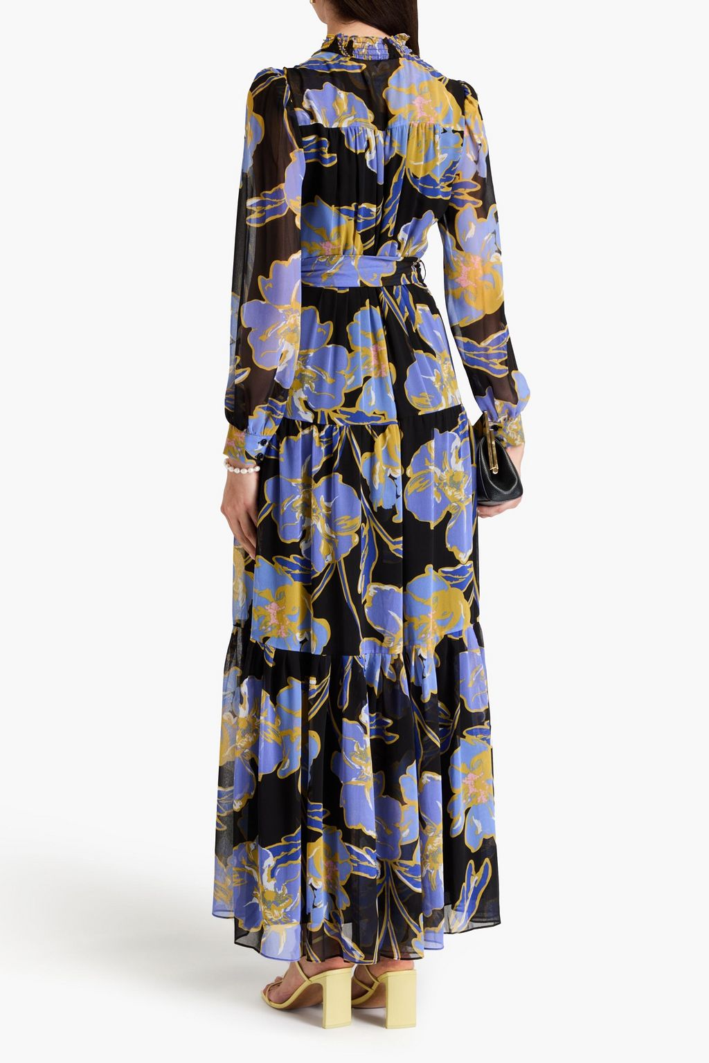 DIANE VON FURSTENBERG فستان Olenna طويل من الجورجيت ومزين بطبعة الأزهار