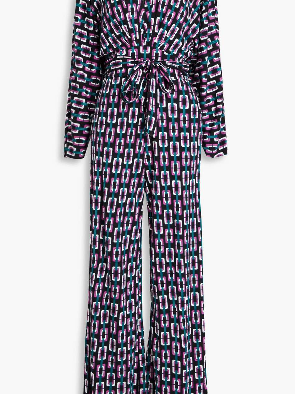 fanny printed lyocell and wool-blend jersey wide-leg jumpsuit